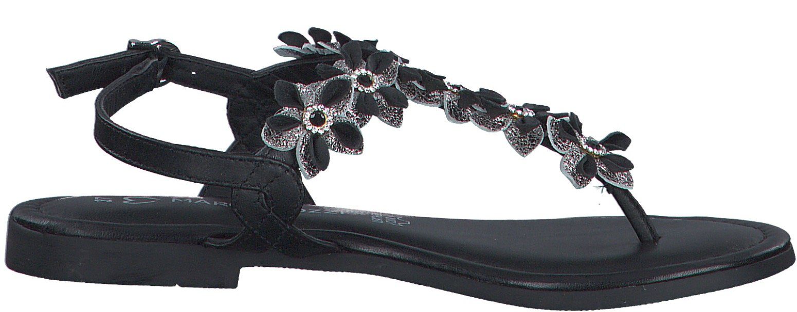 Blütenverzierung MARCO mit TOZZI aufwendiger schwarz Sandale