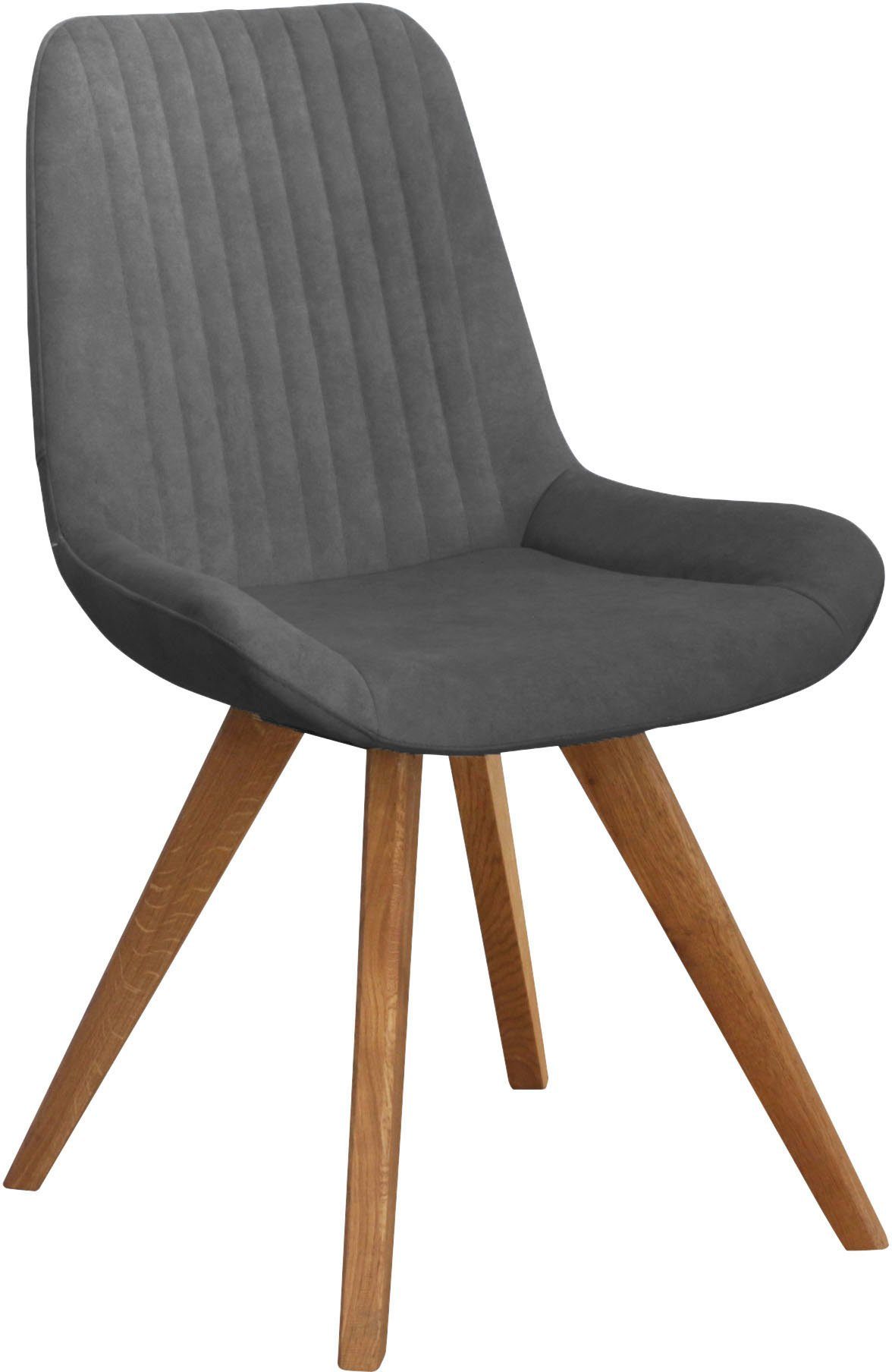 OTTO home Schalenstuhl Bratislava (Set, 2 St), Gestell Eiche massiv geölt, Easy Care-Stoff