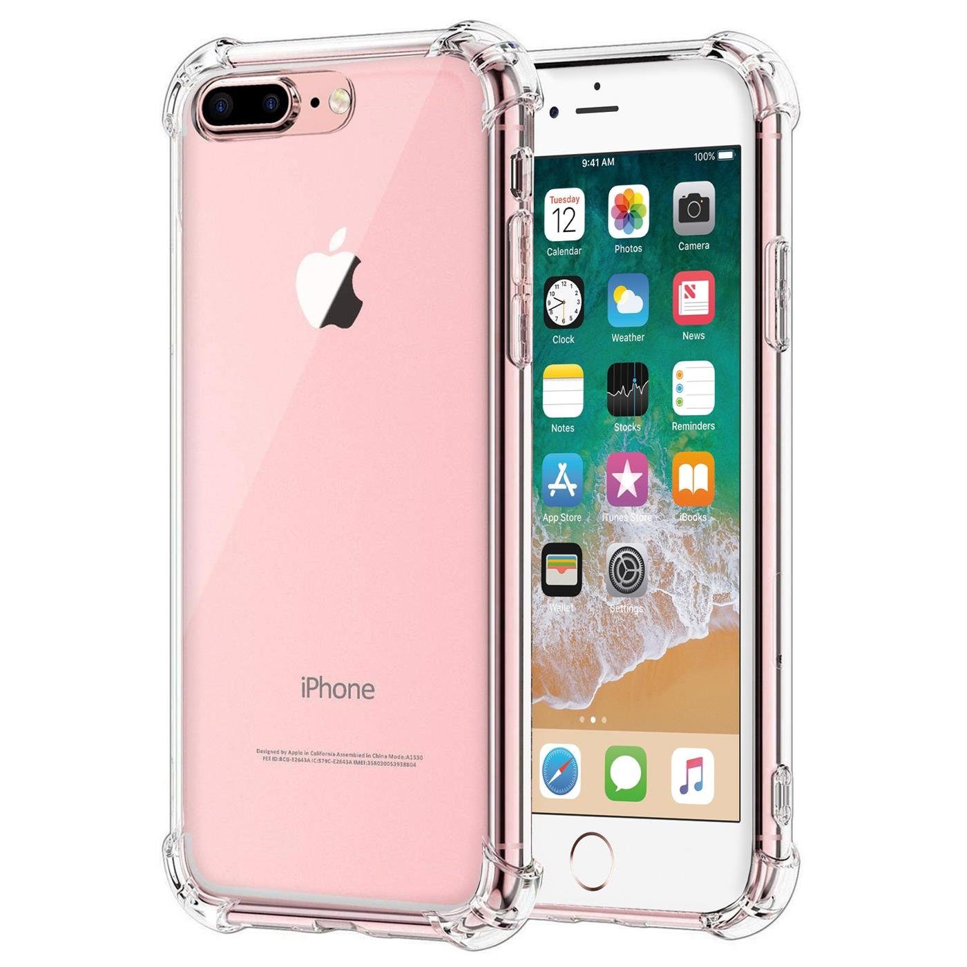 CoolGadget Handyhülle Anti Shock Rugged Case für Apple iPhone 7 Plus / 8 Plus 5,5 Zoll, Slim Cover Kantenschutz Schutzhülle für iPhone 7 Plus, 8 Plus Hülle