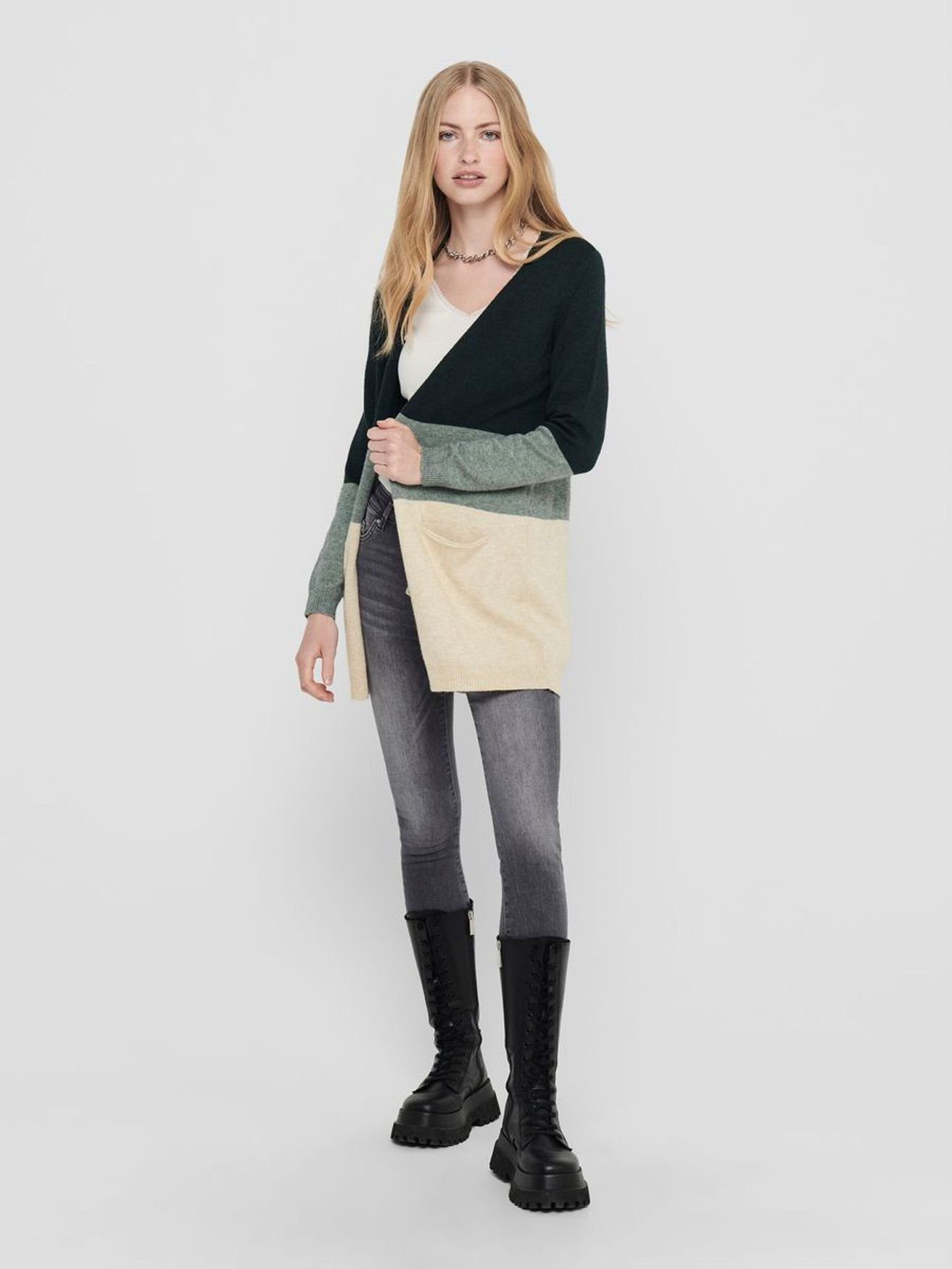 ONLY Cardigan Lange Strickjacke Cardigan mit günstig online kaufen