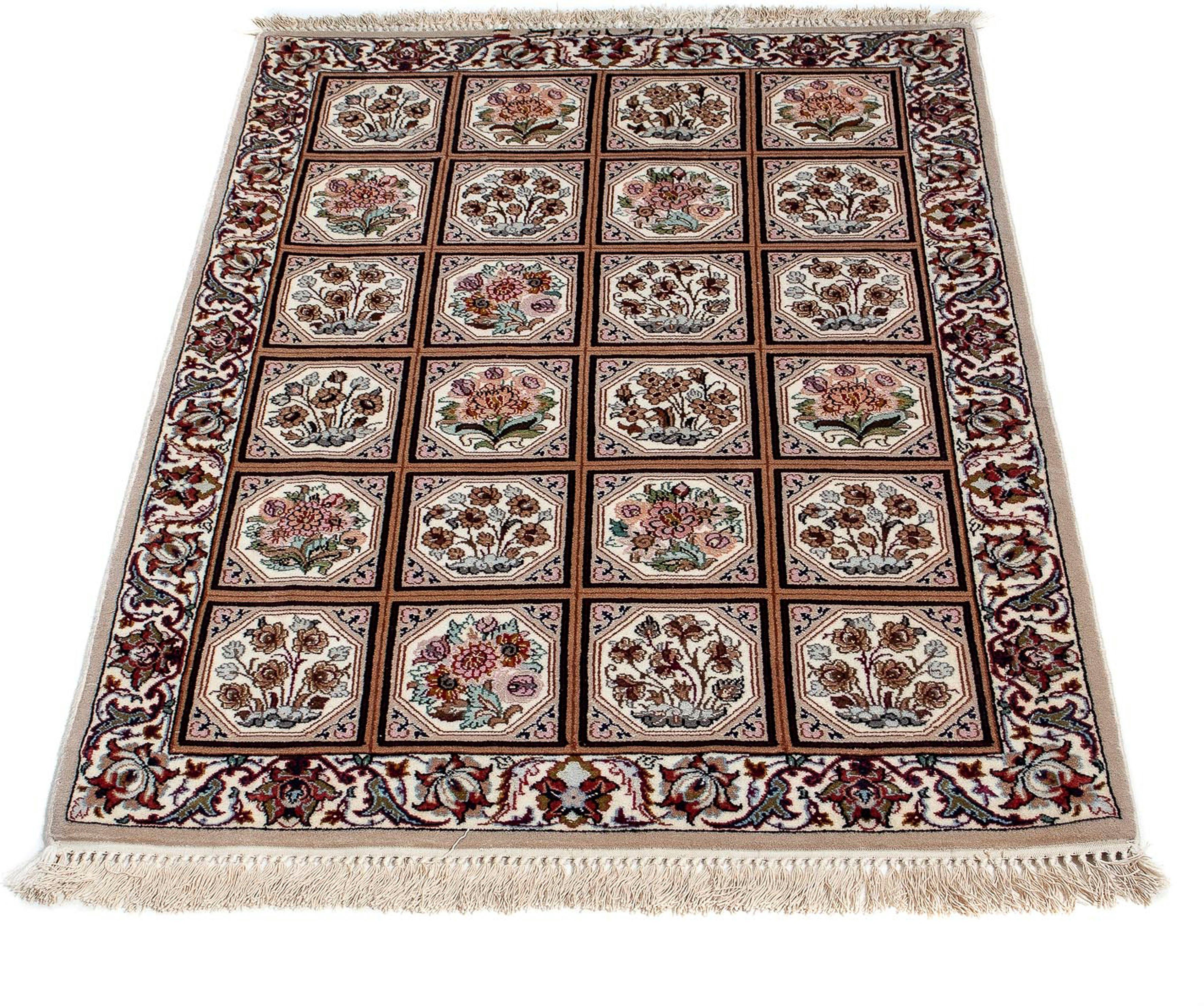 Orientteppich 103 mit - - hellbraun, Höhe: - Isfahan Handgeknüpft, Premium Zertifikat Einzelstück Wohnzimmer, - 70 6 cm morgenland, mm, rechteckig, Perser x
