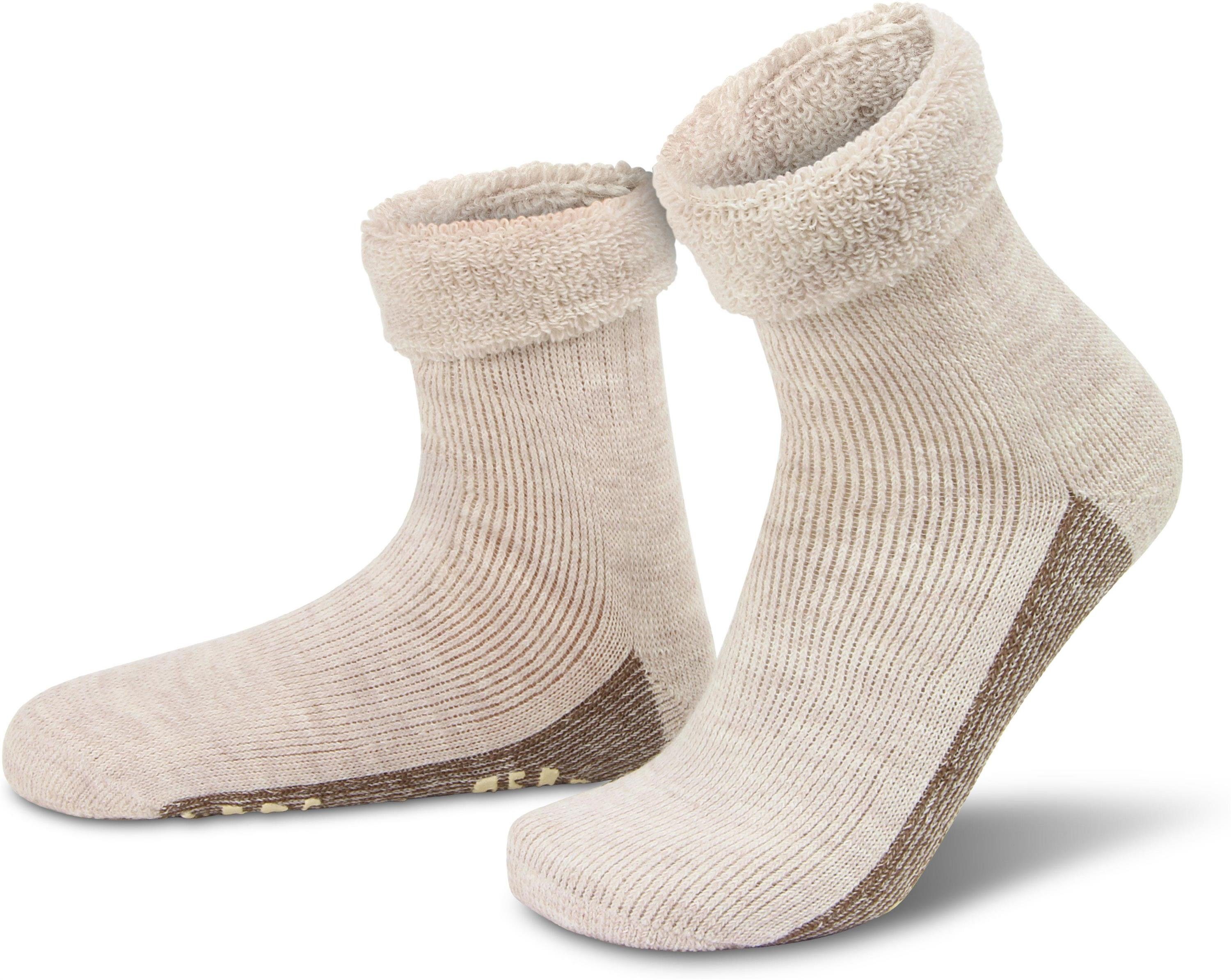 ABS-Druck ABS-Socken hochwertige Alpaka-Wolle (1 normani Alpaka-Wollsocken Natur Paar) mit
