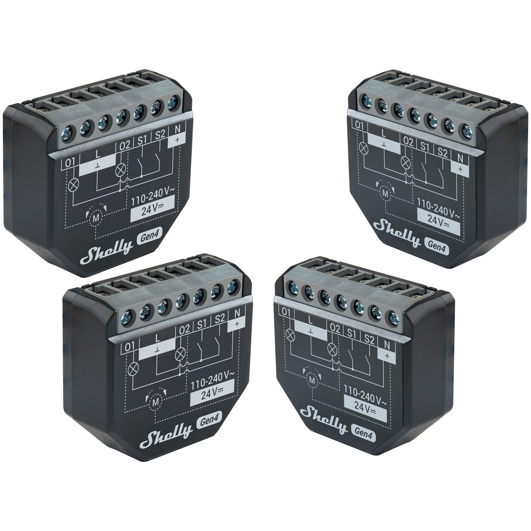 Shelly Rollladen-Funksteuerung SHELLY WLAN-Schaltaktor 2PM Gen4, 2 Kanal, WLAN, Matter, Bluetooth, 4