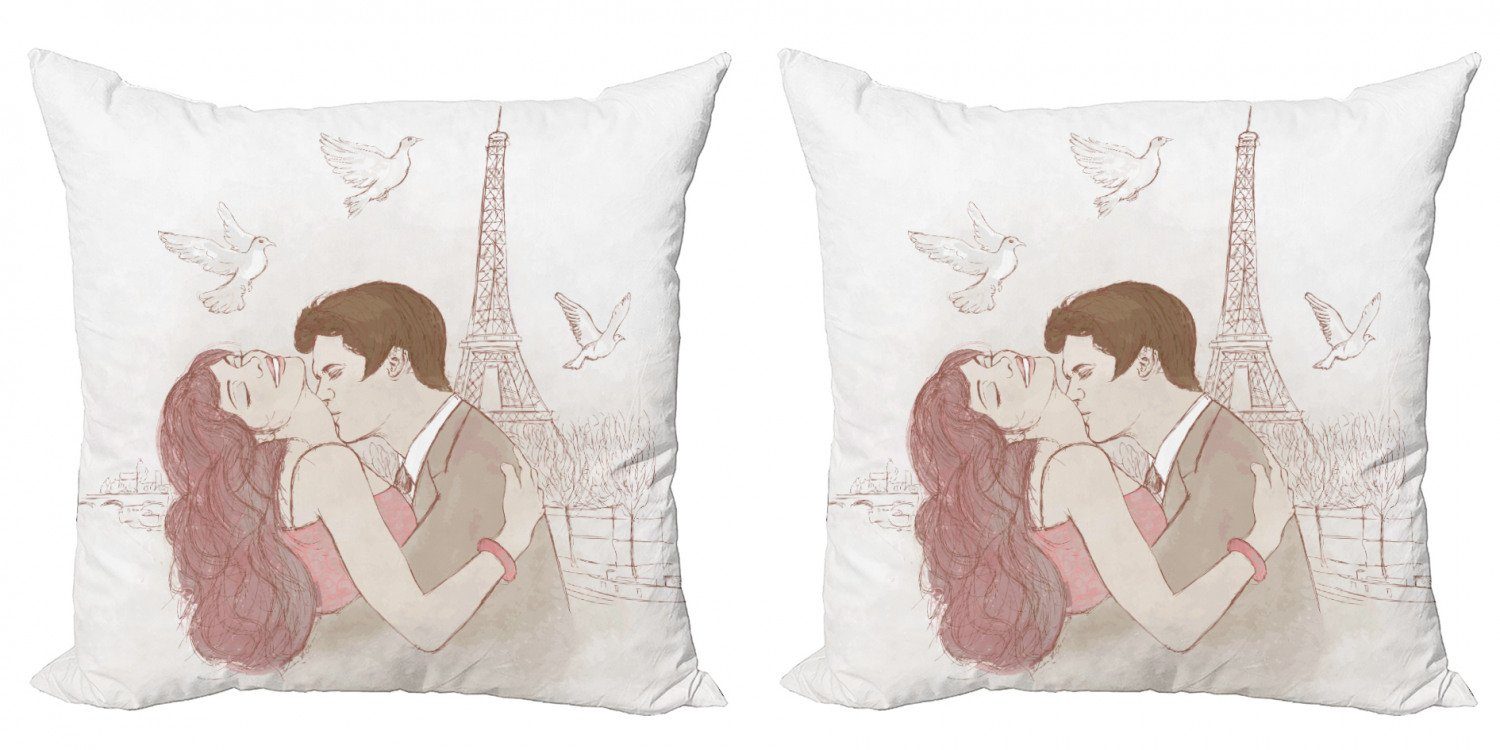 Kissenbezüge Modern Accent Doppelseitiger Digitaldruck, Abakuhaus (2 Stück), Liebe Romantischer Mann und Frau