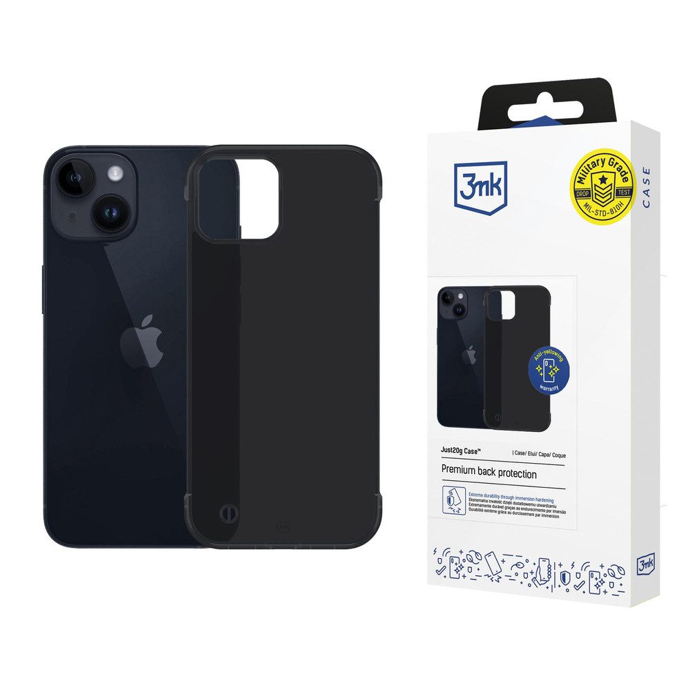 3MK Smartphone-Hülle Handyhülle Schutzcover Backcover, ultraleicht 20 g, matt, Military Grade