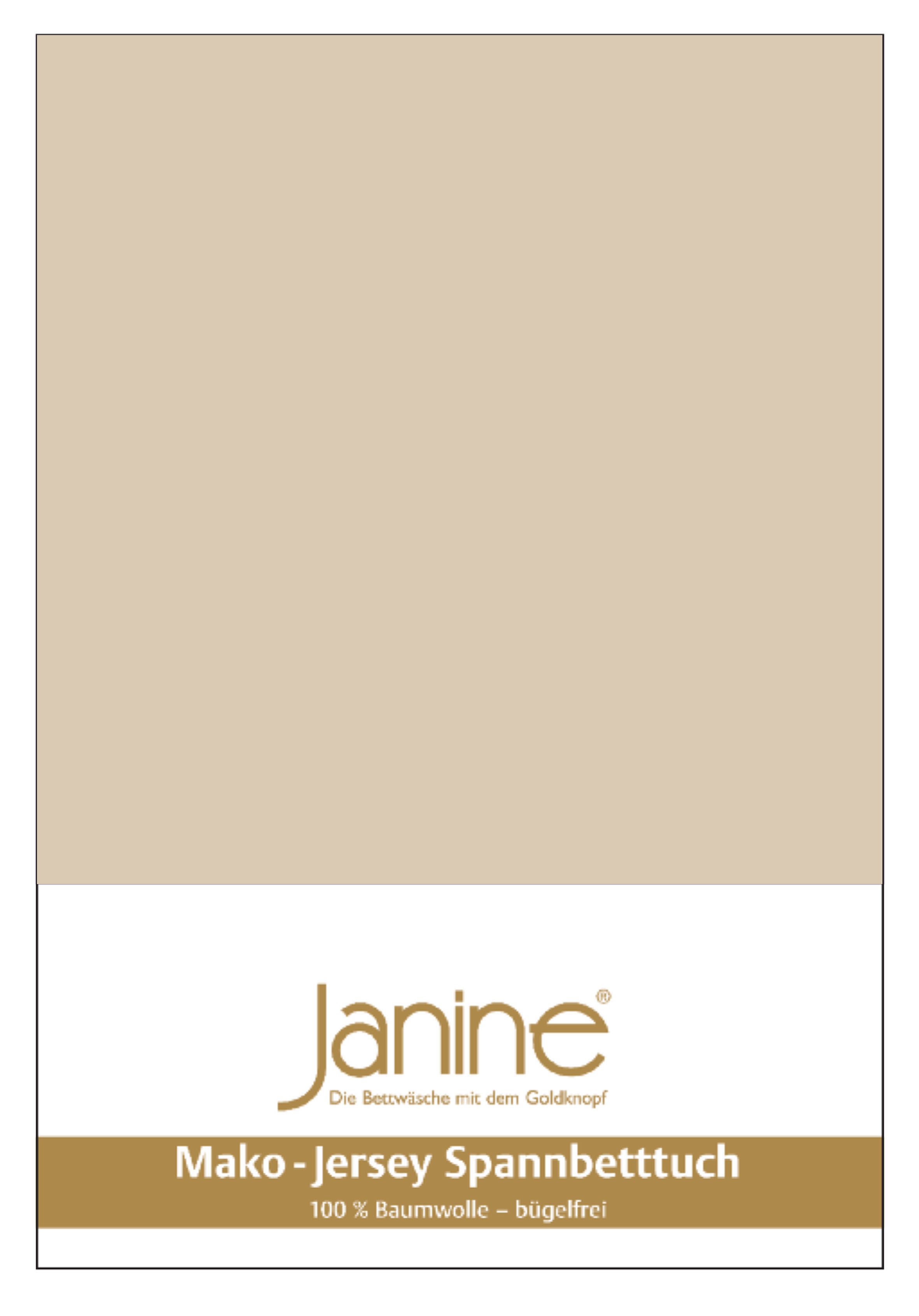 Janine Spannbettlaken MAKO-FEINJERSEY 5007, Mako-Jersey, Gummizug: rundum, (1 Stück), aus 100% Baumwolle, für Matratzen bis 26 cm Höhe – Bild 4 von 5