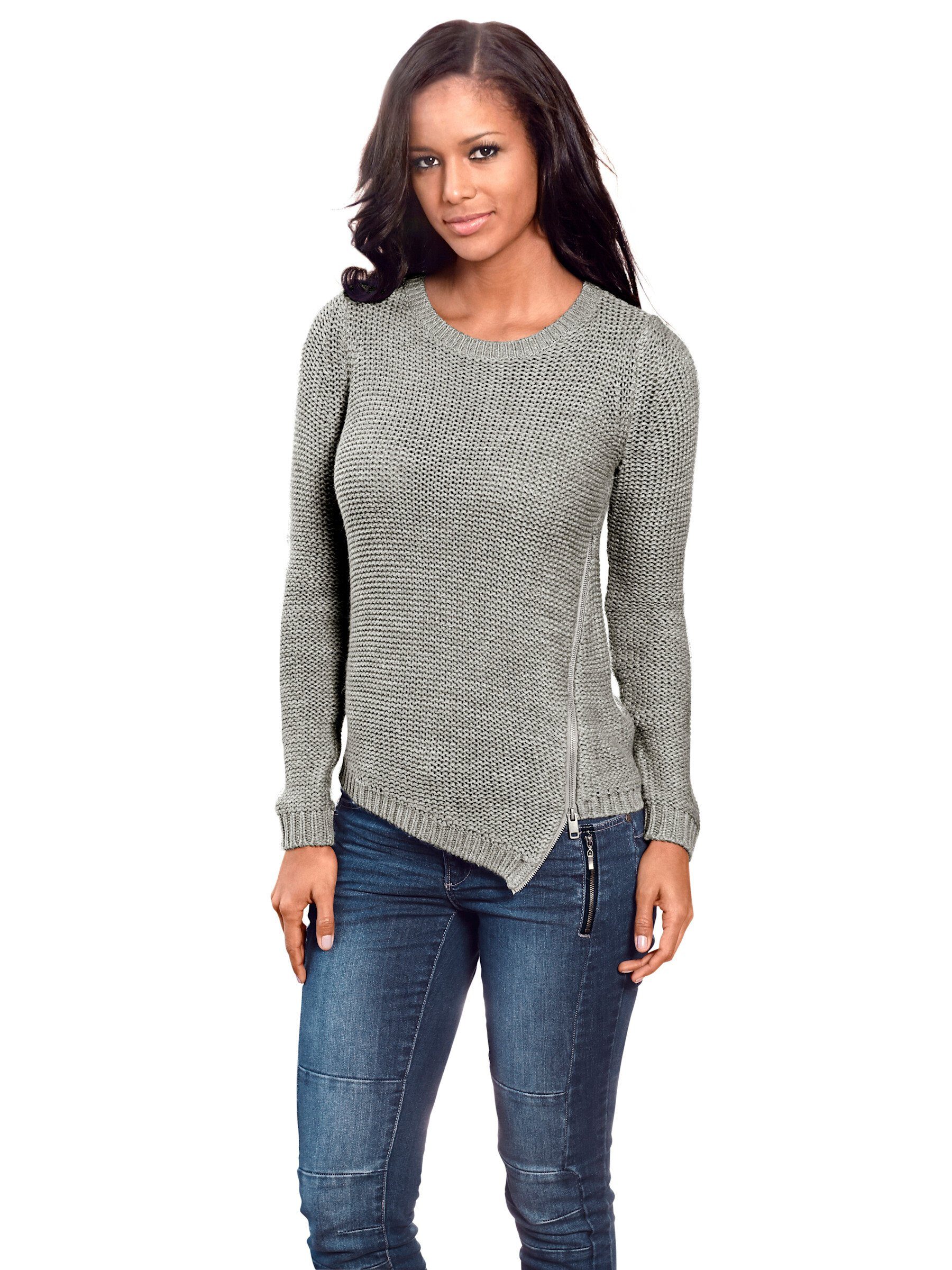 heine Strickpullover grau-melange