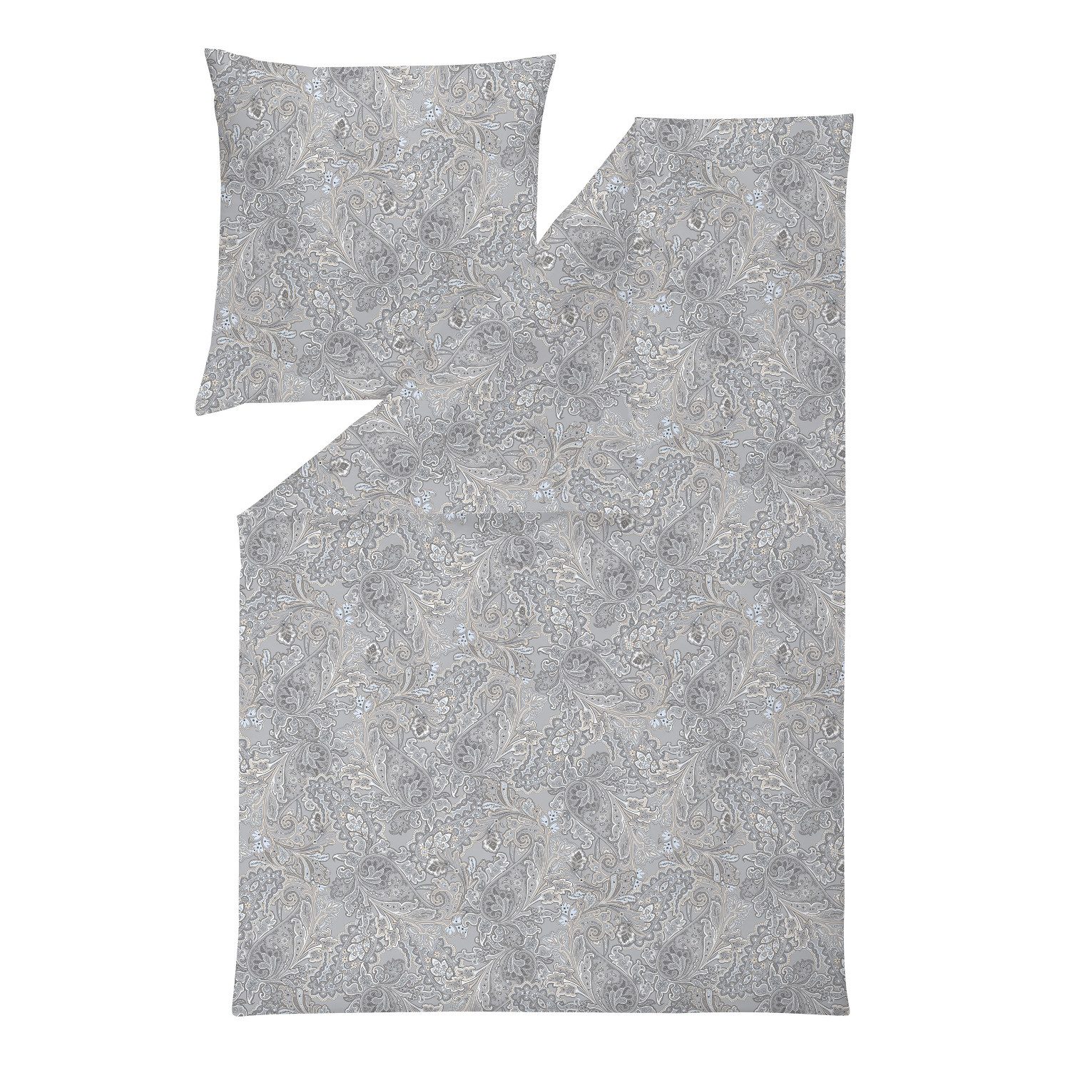 Estella Постельное белье Estella Interlock Jersey Постельное белье 6171-820 Silber Paisley 135x200, 2 teilig