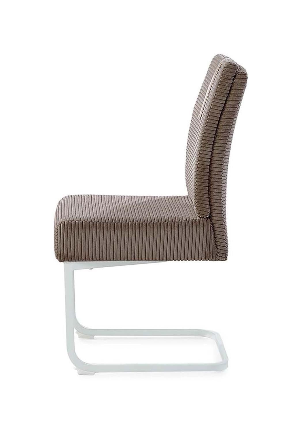 Procom Freischwinger RAFY, Perlweiß, Taupe, Metallgestell, Cordbezug, (1 St), belastbar bis 110 kg, B 44 x H 96 x T 60 cm