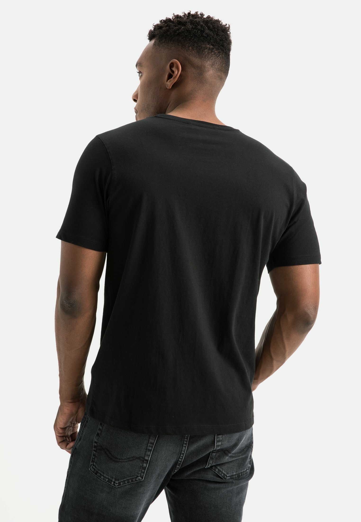 camel active T-Shirt T-Shirt aus reiner Baumwolle Kurzarm günstig online kaufen