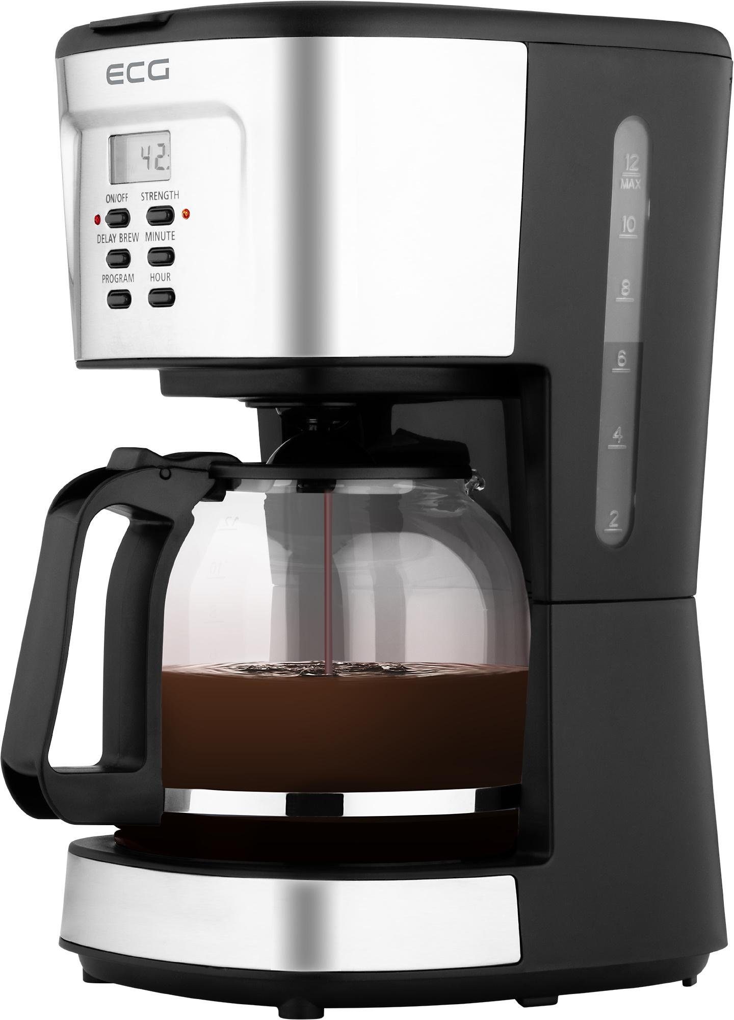 ECG Filterkaffeemaschine KP 2125 Supreme, 1,5l Kaffeekanne, Permanentfilter  Herausnehmbarer/abwaschbarer Filter, Zubereitung von bis zu 12 Tassen  Kaffee, Warmhaltefunktion, Für die Zubereitung von bis zu 12 Tassen Kaffee