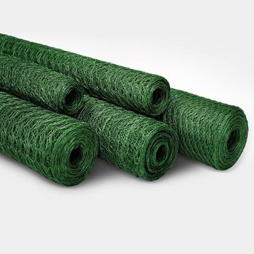 Karat Maschendrahtzaun Sechseckgeflecht Grün, verschiedene Höhen, Draht, Zaun, Maschenweite: 13 mm
