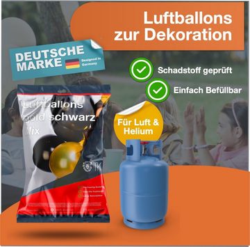 Dekotalent® Luftballon 50x Luftballons Ballons Luft, Helium schwarz-gold mix - Silvester