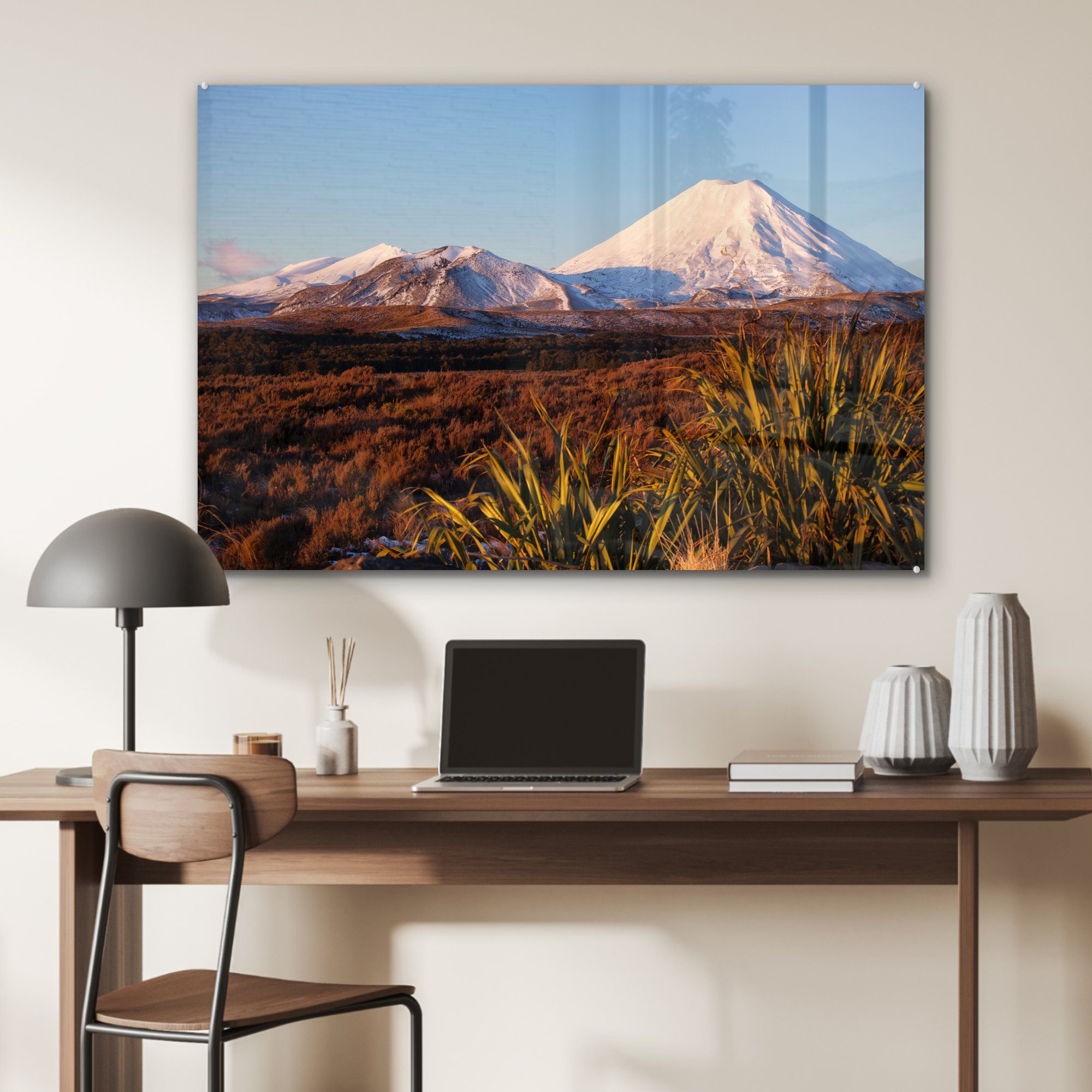 & Acrylglasbild Vulkan Wohnzimmer MuchoWow in Schlafzimmer Acrylglasbilder Tongariro-Nationalpark im Neuseeland, (1 St),