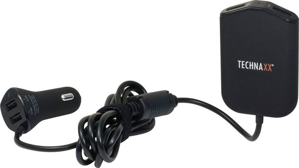 Technaxx Family Car Charger TE14 KFZ-Adapter, Intelligentes Smart IC für  automatische maximale Gerätestromerfassung