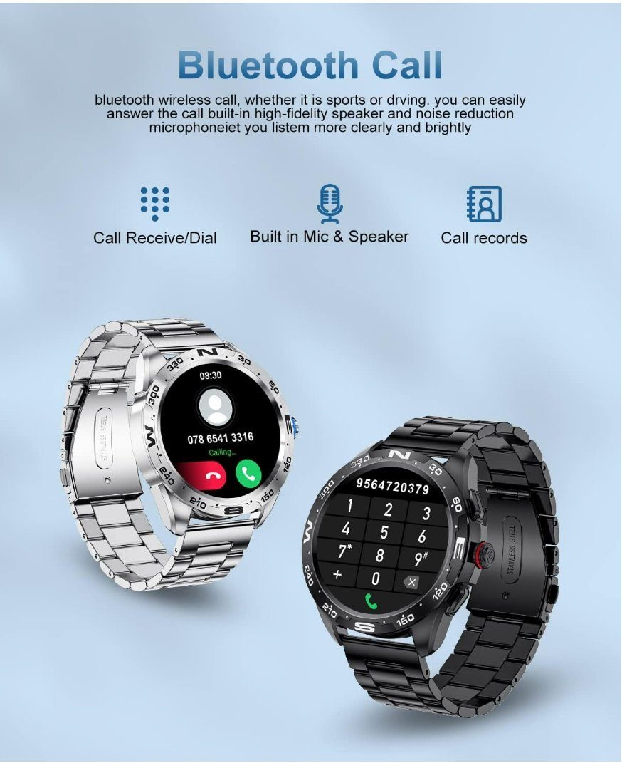 Lige Smartwatch (iOS / Android), Smartwatch Herren mit Bluetooth