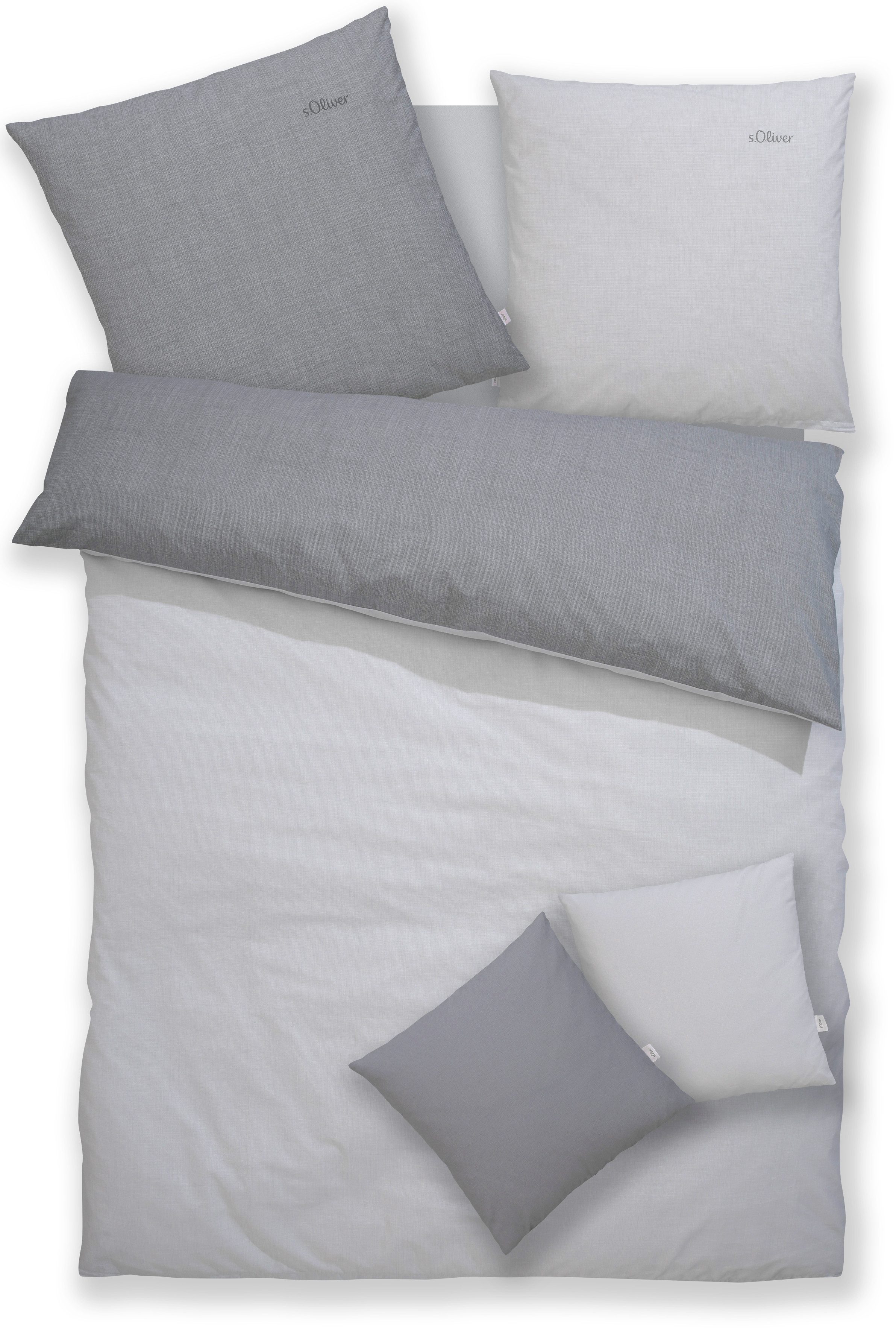 s.Oliver Wendebettwäsche MELINDA mit feiner Melange-Struktur, Baumwolle, Flanell, 2 teilig, Markenbettwäsche mit GRATIS-Zugabe: 2x Kissenhülle, mit Reißverschlu – Bild 5 von 5