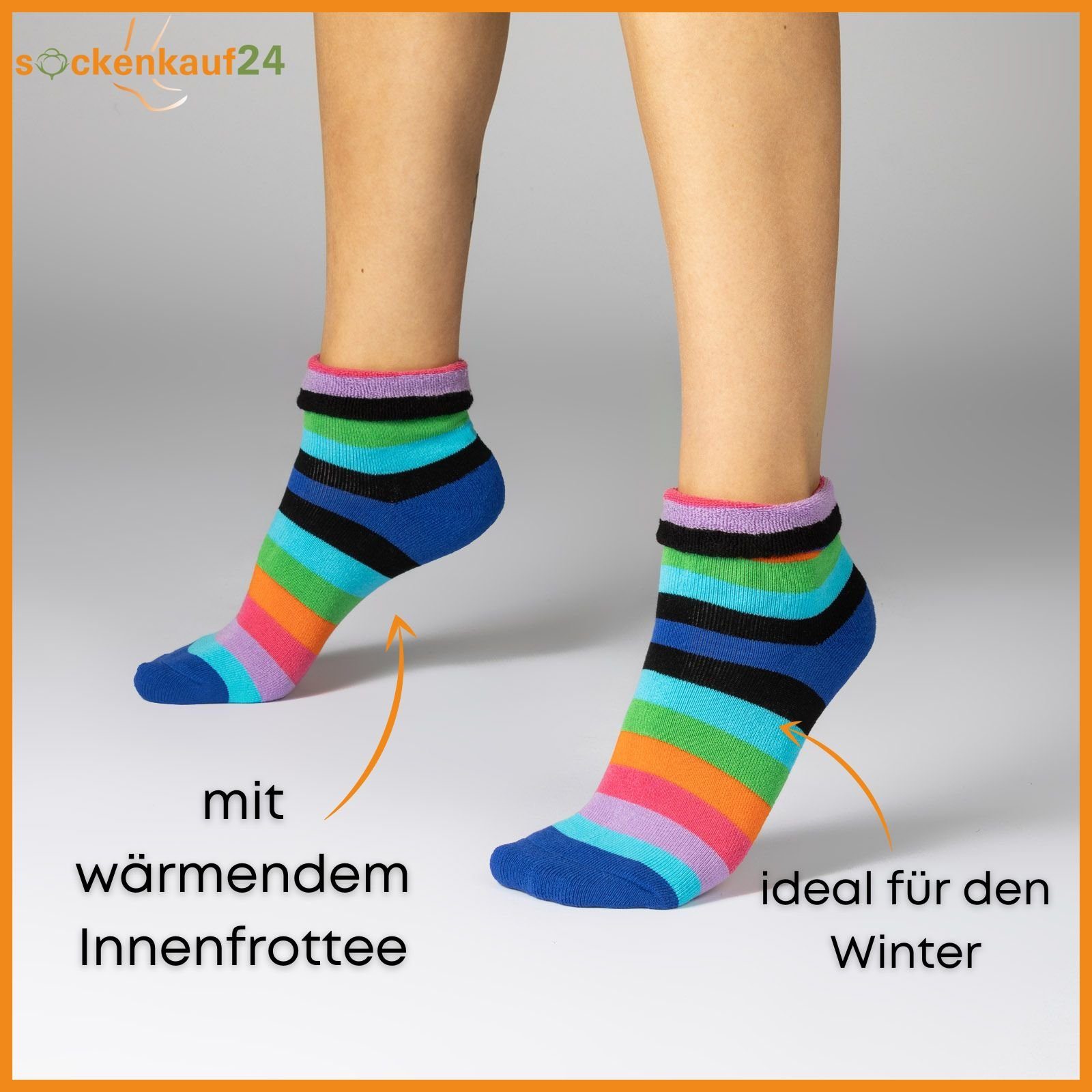 sockenkauf24 Thermosocken 2 I Damen Wintersocken I - mit 4 WP (2-Paar, Innenfrottee 39-42) Socken warme NEW/12790 Paar 12790 6