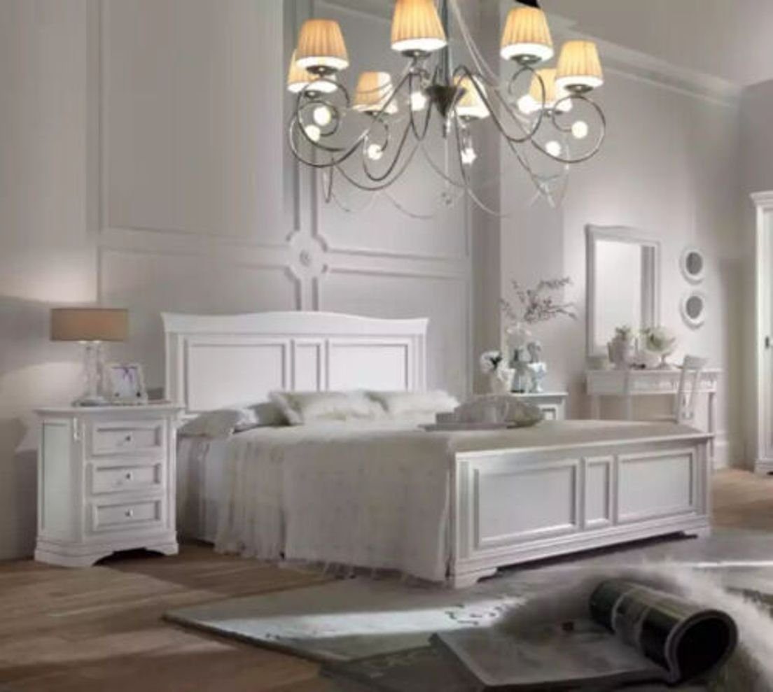Nur (3-St., Bett 2x Komplettes Designer Schlafzimmer Luxus, + Made in 2x tlg. 3 Italy Sets Schlafzimmer-Set Nachttische), JVmoebel Nachttische Bett
