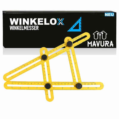 MAVURA Winkelmesser WINKELOX Winkelschablone Verstellbare Konturenlehre Schablone, (Lineal Winkel Messgerät), Winkelschmiege Treppe Fliesen Messwinkel Schmiege