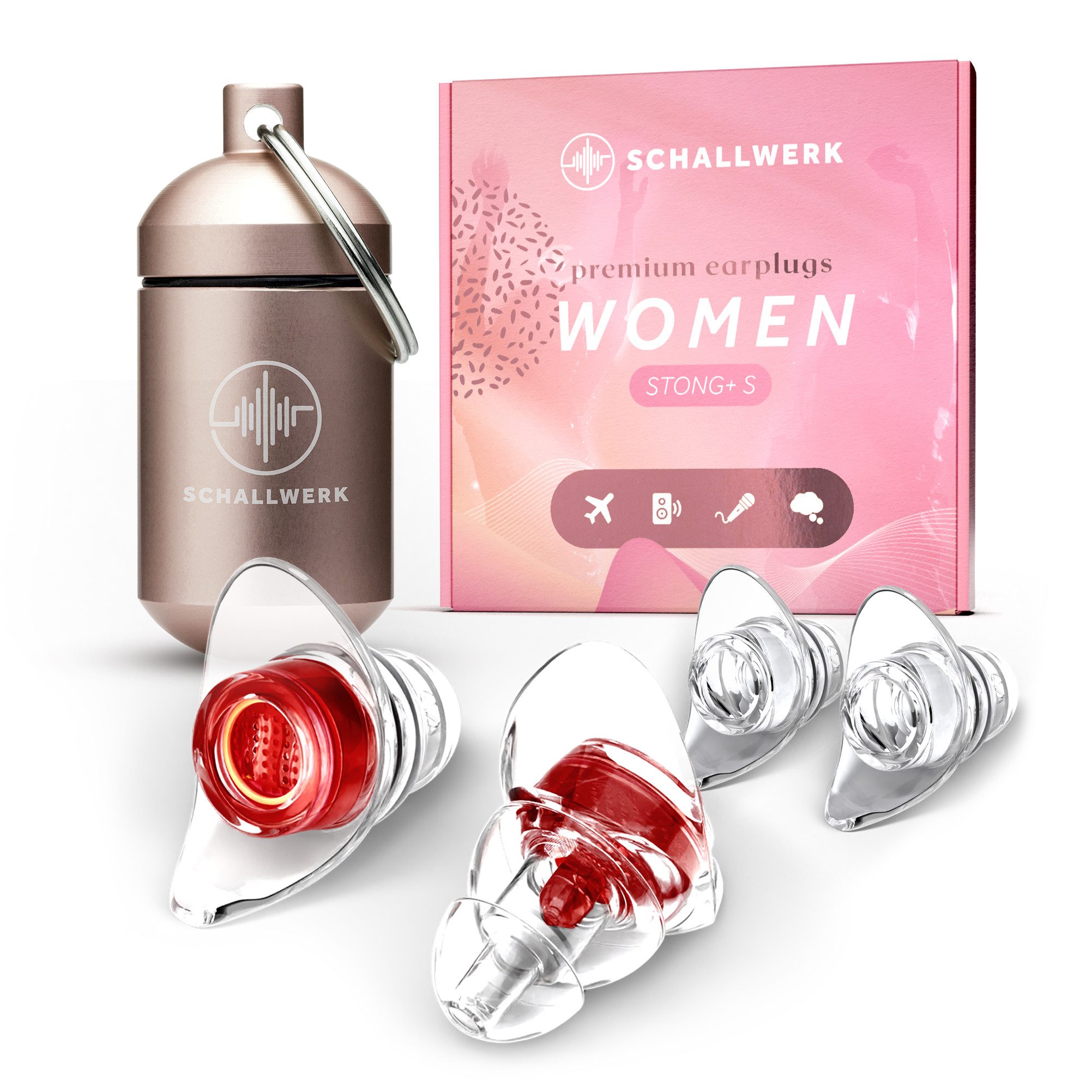 Schallwerk Gehörschutzstöpsel SCHALLWERK ® Women+ Gehörschutz Ohrstöpsel speziell für Frauen