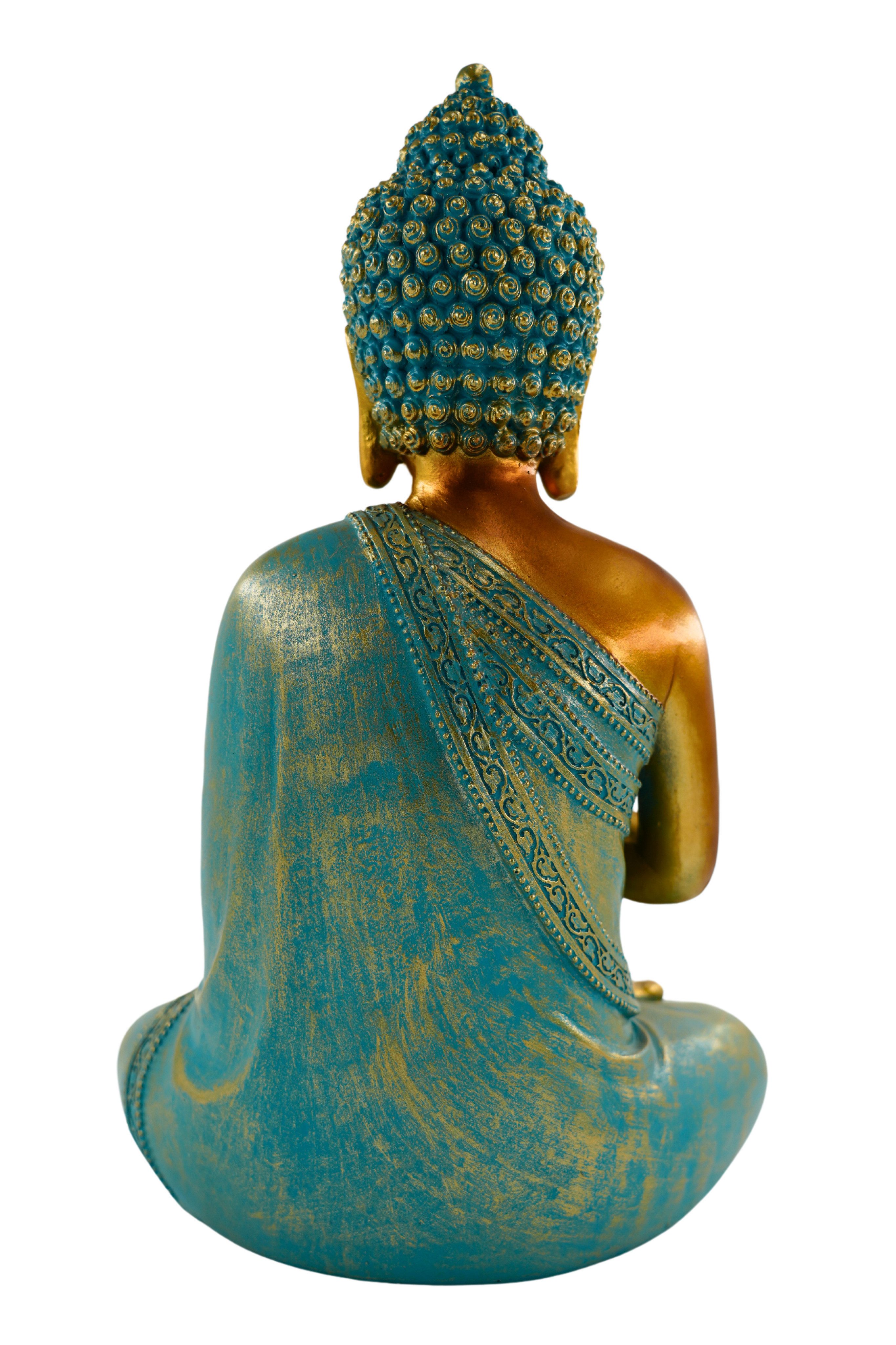 MF Buddhafigur Avalokiteshvara in Mintgrün, Elegante Buddha Skulptur, 31,5 cm – Bild 4 von 5