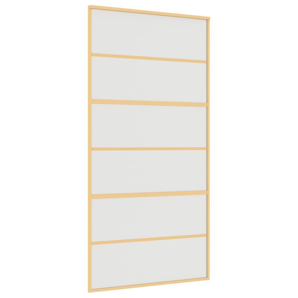 vidaXL Zimmertür 1025 x 205 cm Schiebetür Golden 102,5x205 cm Matt ESG-Glas und Alumini
