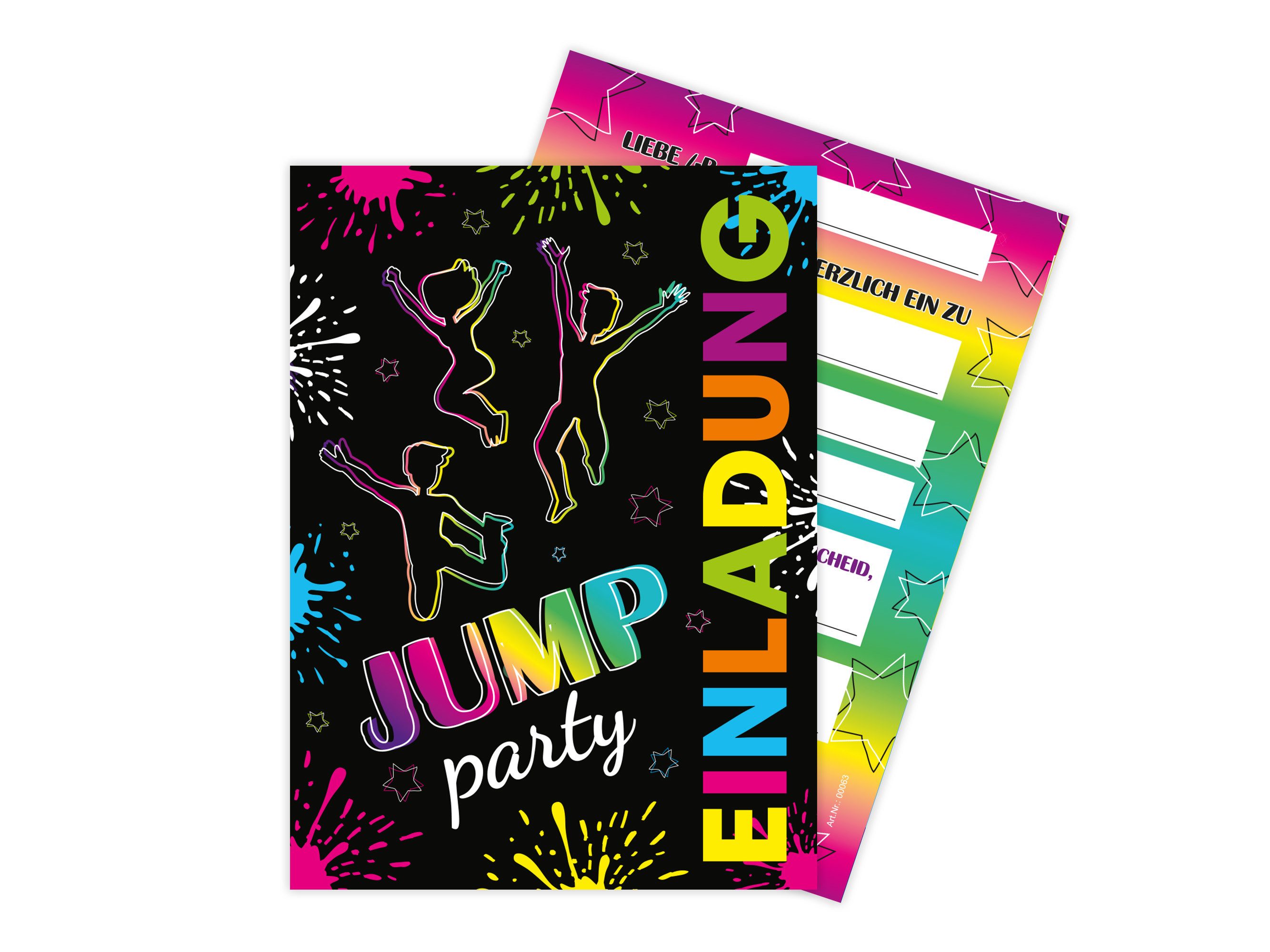 Einladungskarten Jump Party zum Kindergeburtstag Jungen Mädchen Einladungen Trampolin