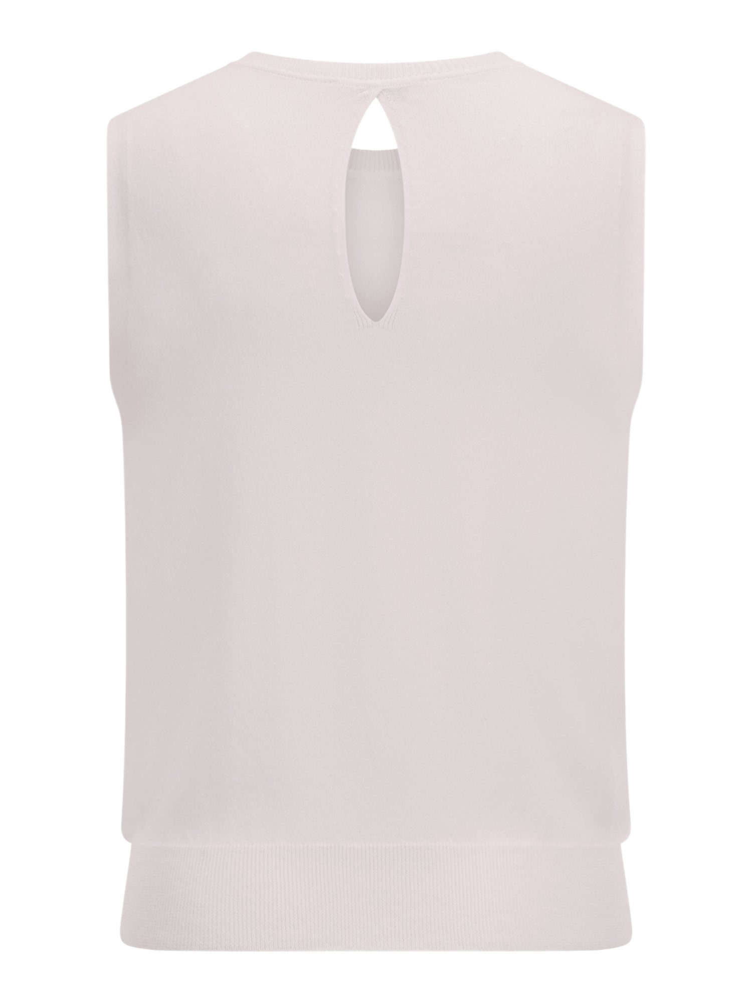 Riani Langarmshirt weiß,Casual,Viskose,Unifarben,Rundhals,Ärmellos,Regular Fit