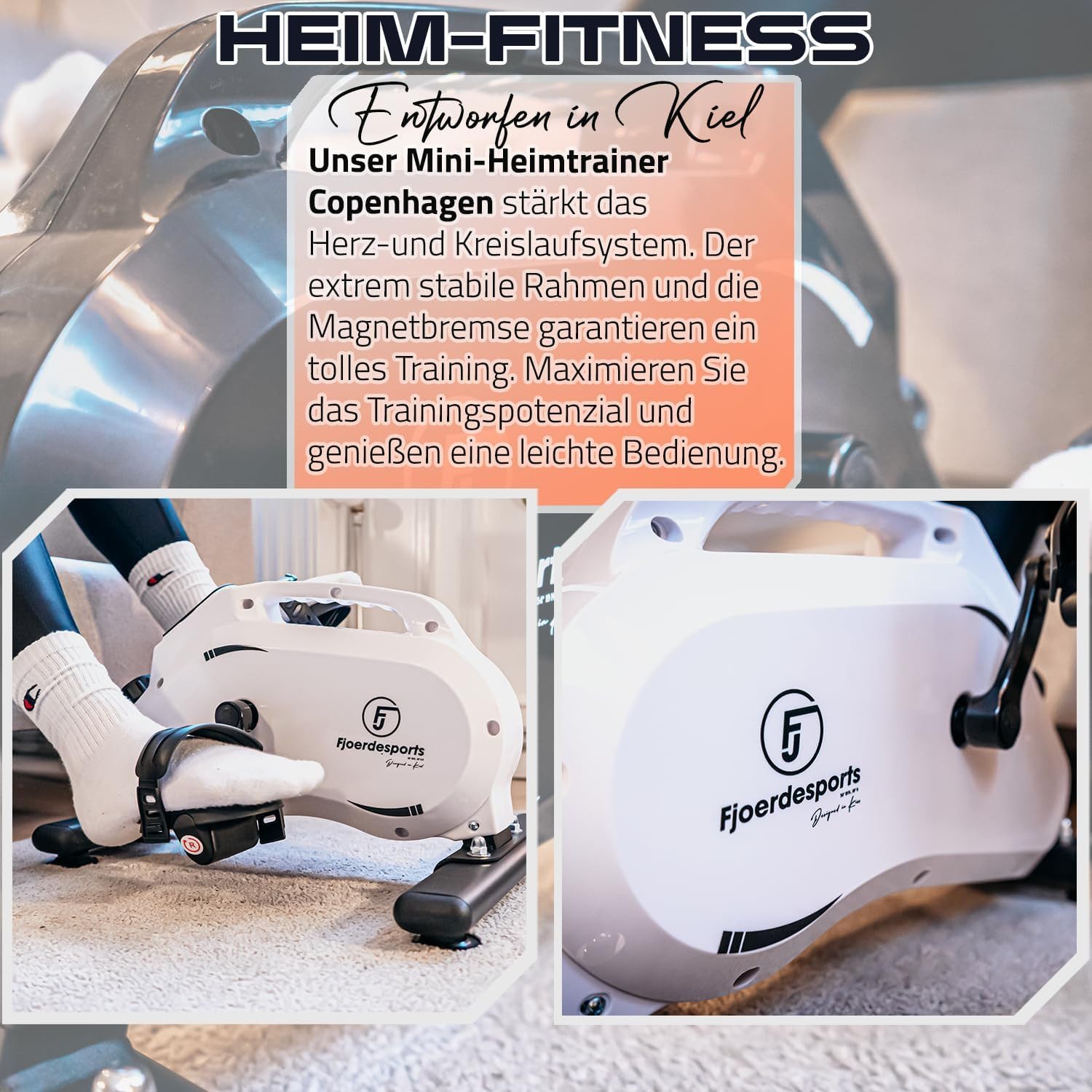 Fjoerdesports Mini-Heimtrainer Arm- und Beintrainer, Mini-Heimtrainer, Training im Home-Office