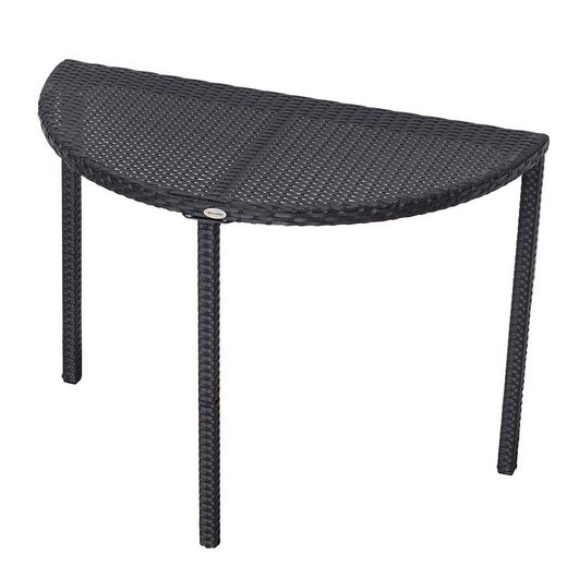 Outsunny Gartentisch »Rattan Balkontisch halbrund« OTTO