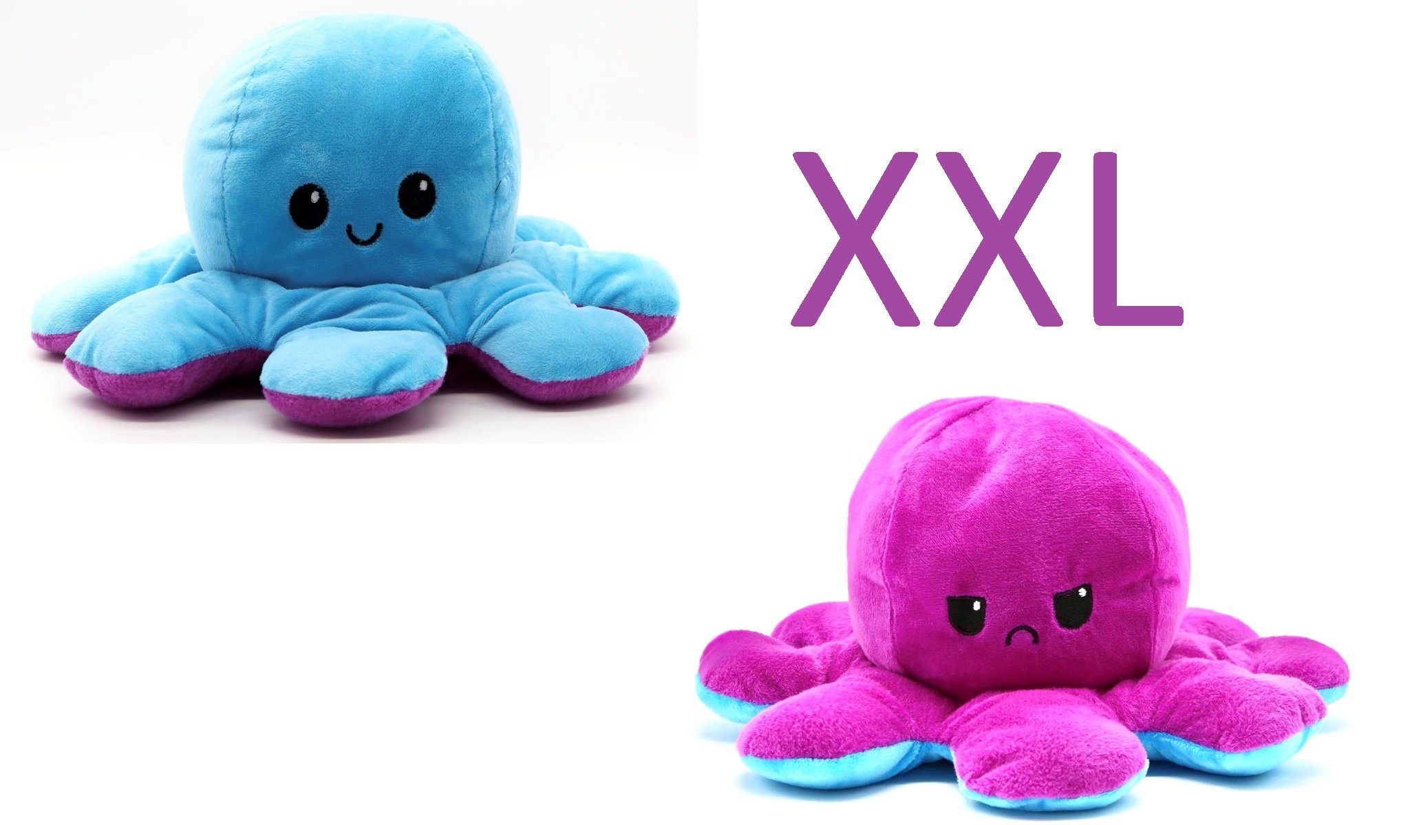 soma Fidget-Gadget XXL Reversible Wende Plüschtier Octopus 40cm Flip Geschenkidee lila bl