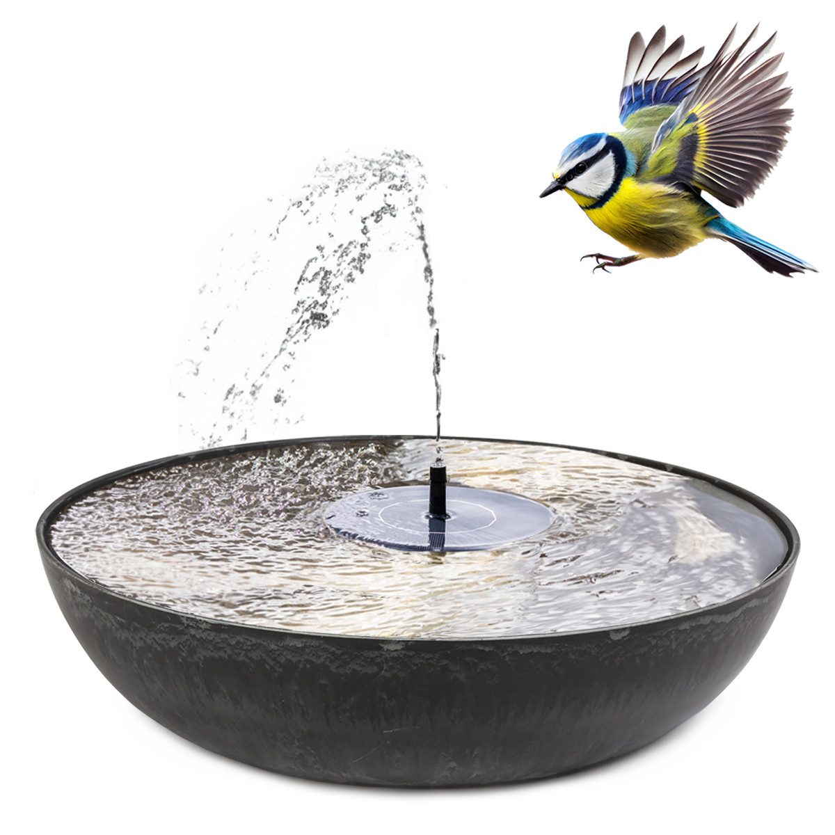 matches21 HOME & HOBBY Wasserspiel Solar-Brunnen Set für draußen - 45 cm Sc günstig online kaufen