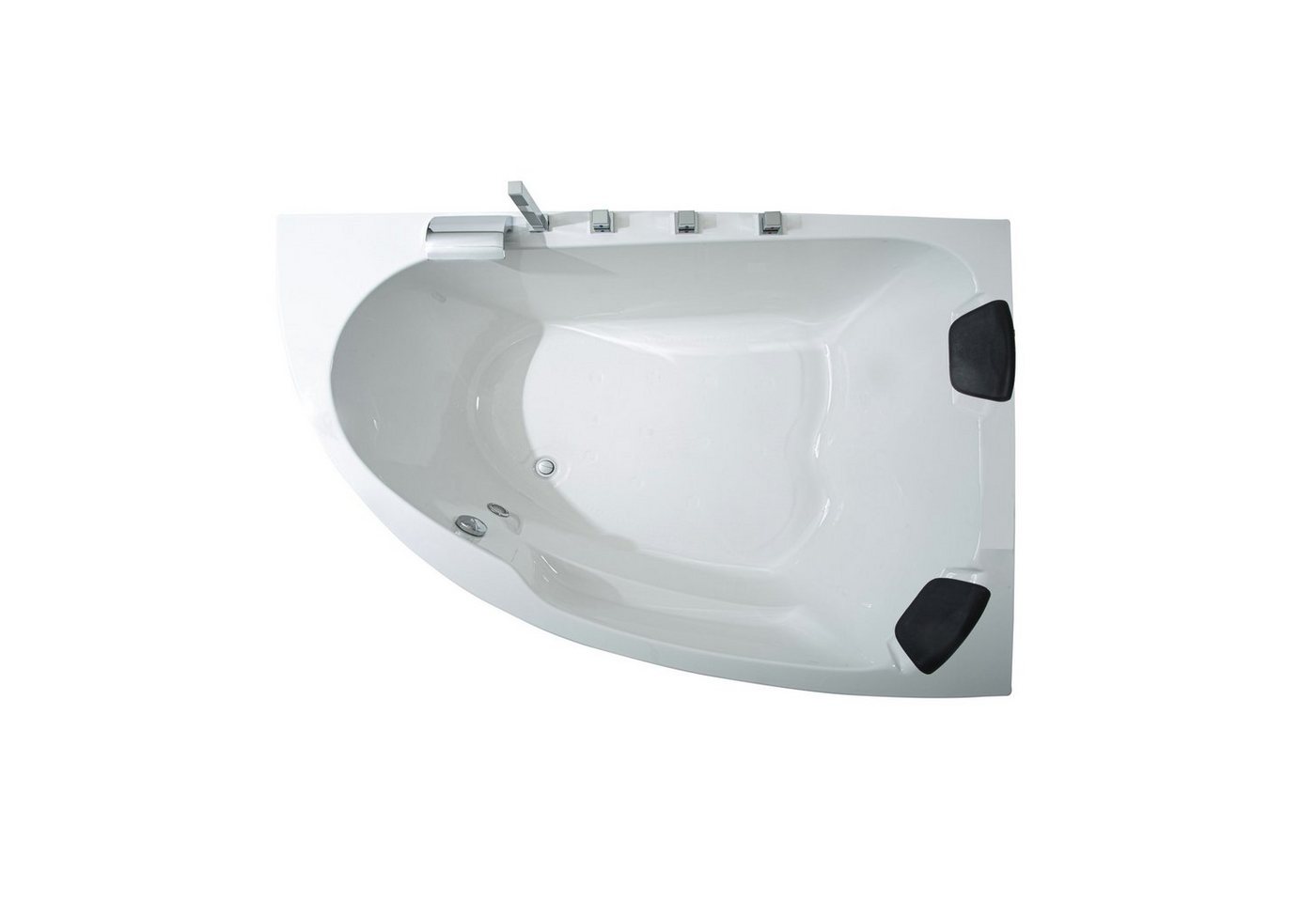 Thumbnail - Basera® Badewanne Eck-Badewanne Guam Rechts 180 x 130 cm für 2 Personen, (Komplett-Set), mit Wasserfall, LED und Kopfstü...