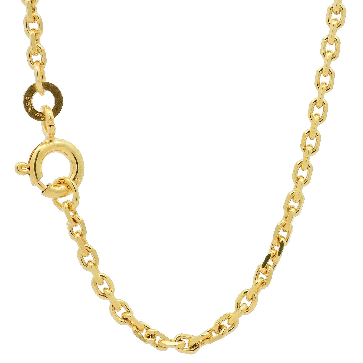 Goldkette Goldkette Ankerkette diamantiert 2,2mm 42cm 333-8 Karat Gold