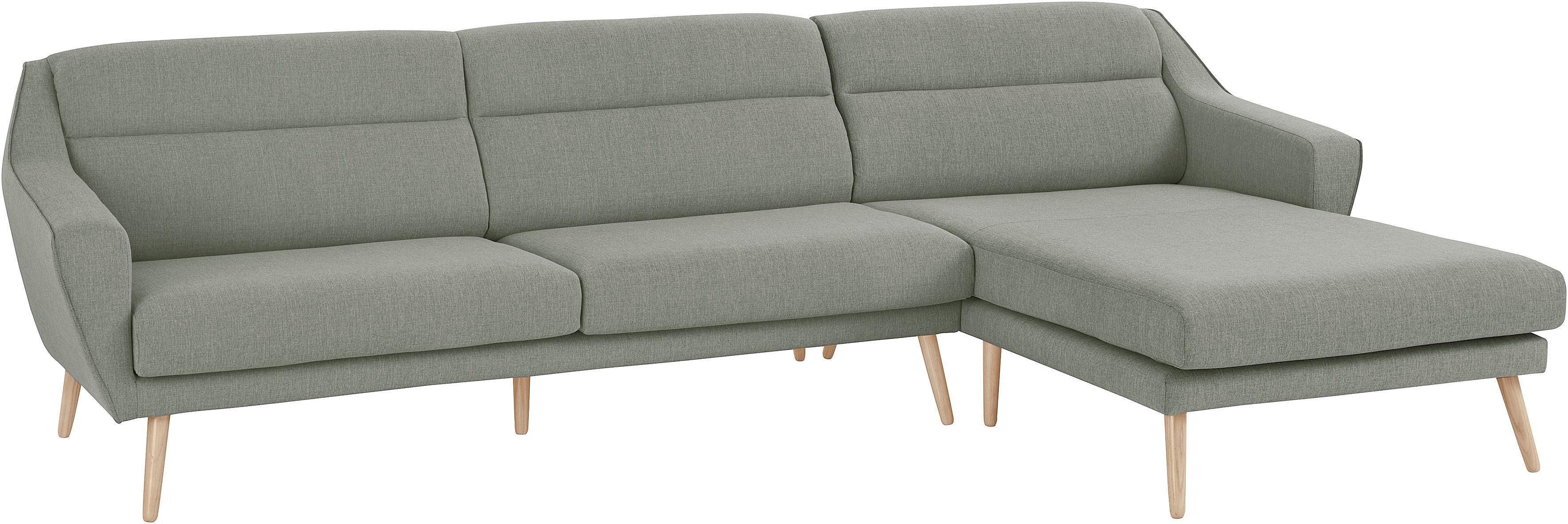 andas Ecksofa "Bille L-Form" mit Naht im Rückenkissen und Beinen aus Eichen günstig online kaufen