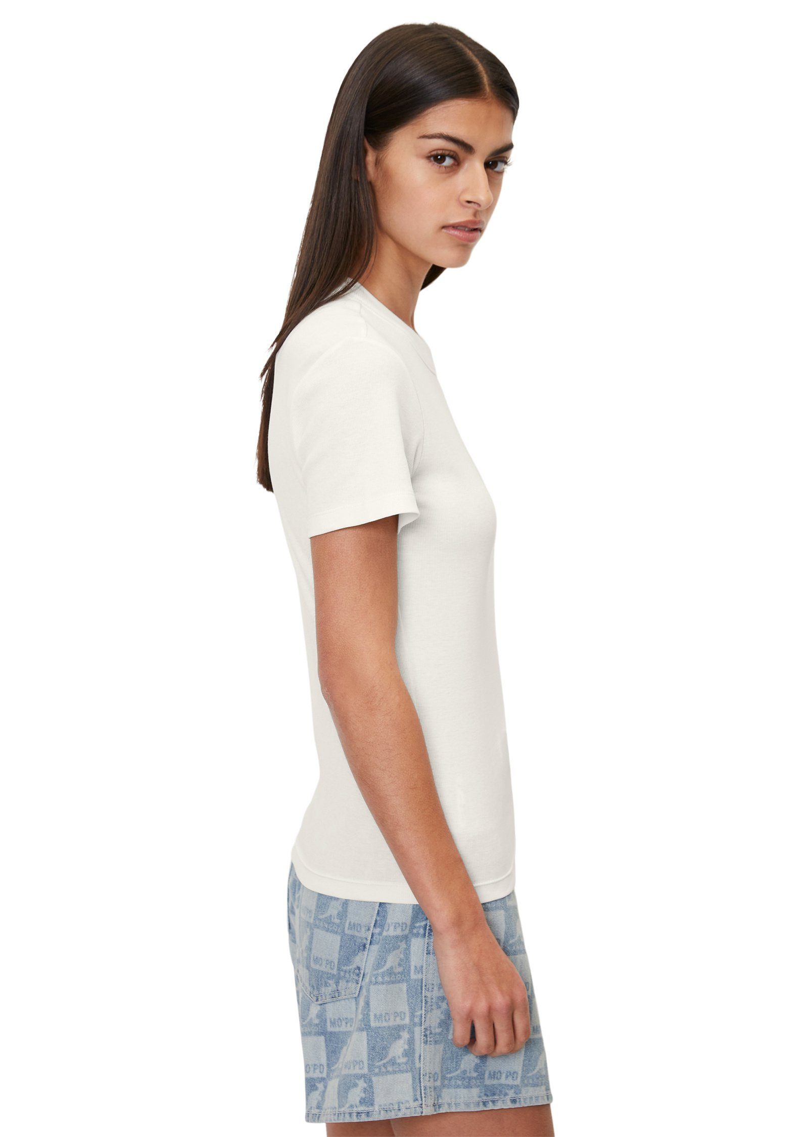 Marc O'Polo DENIM T-Shirt aus Cotton-Mix Organic elastischem weiß