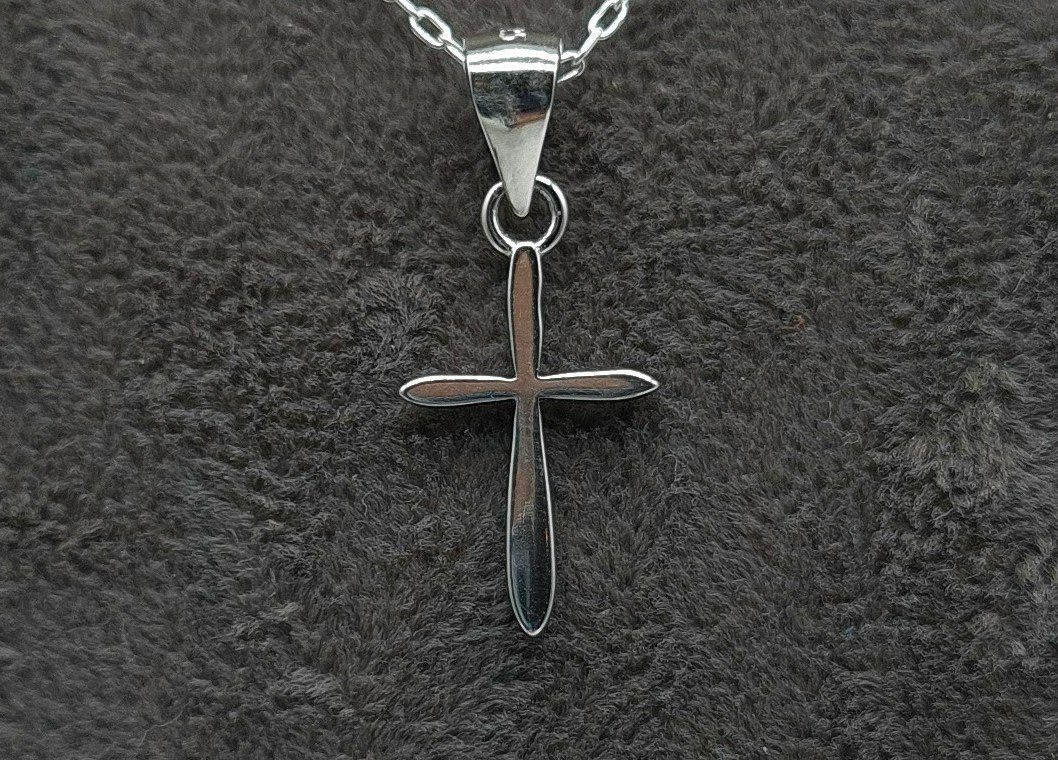 Kreuz NAHLE kleines Halskette mit Kette Kreuz (inklusive Anhänger Schmuckbox), rhodiniert Silberkette