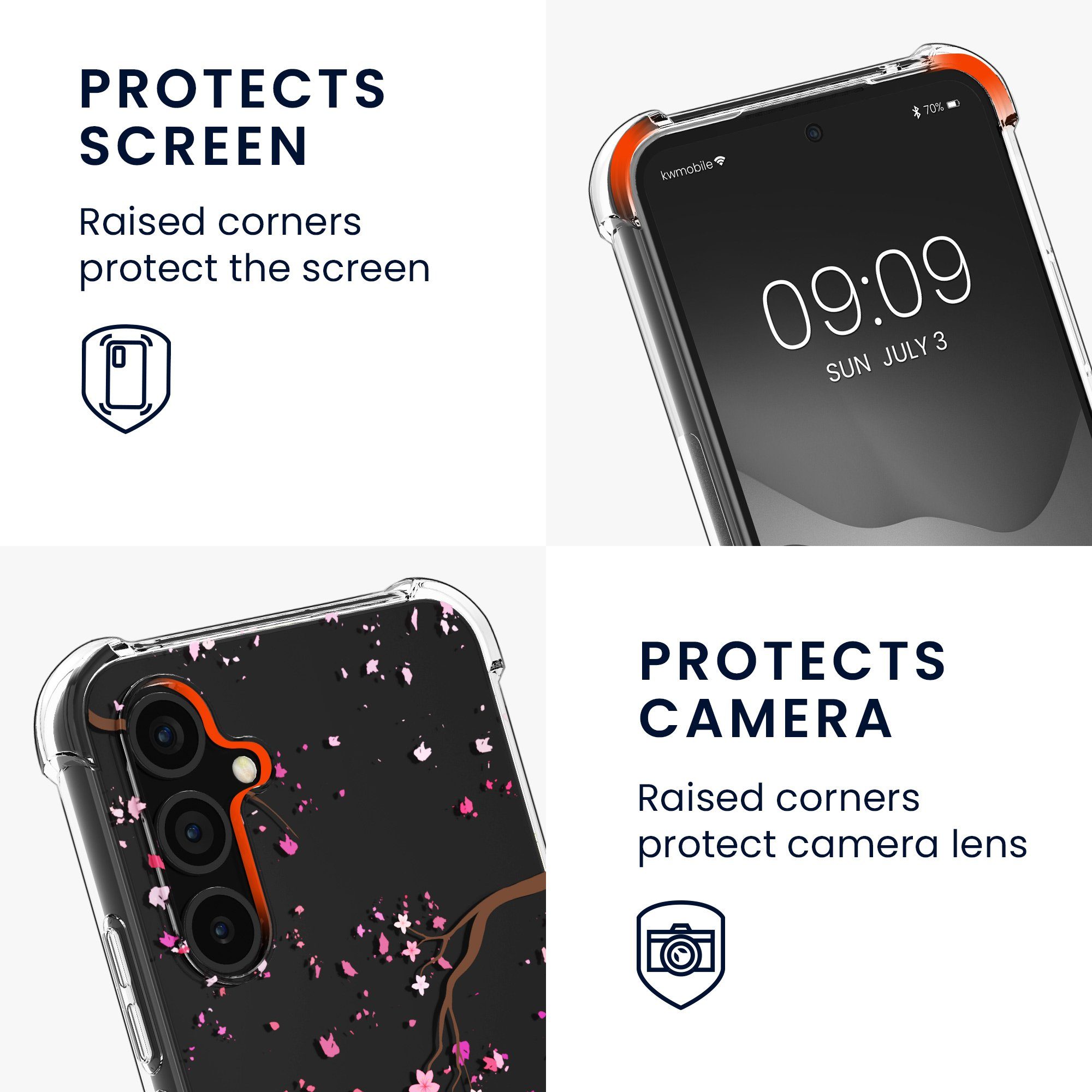 kwmobile Handyhülle Hülle für Samsung Galaxy A54 5G, Silikon Handyhülle mit Kette - Handykette Handyband