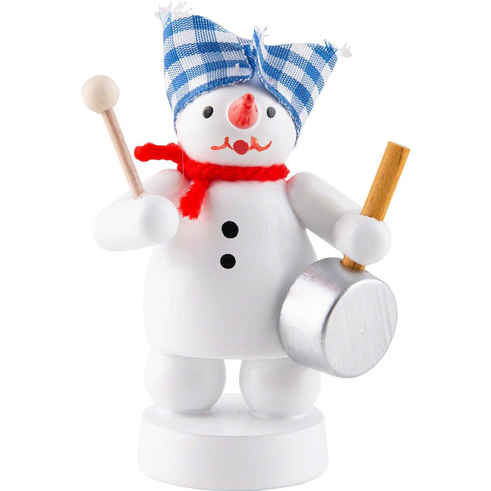 Volkskunst Zenker Dekofigur Schneemann Musikant mit Bratpfanne (8cm) von Zenker Volkskunst