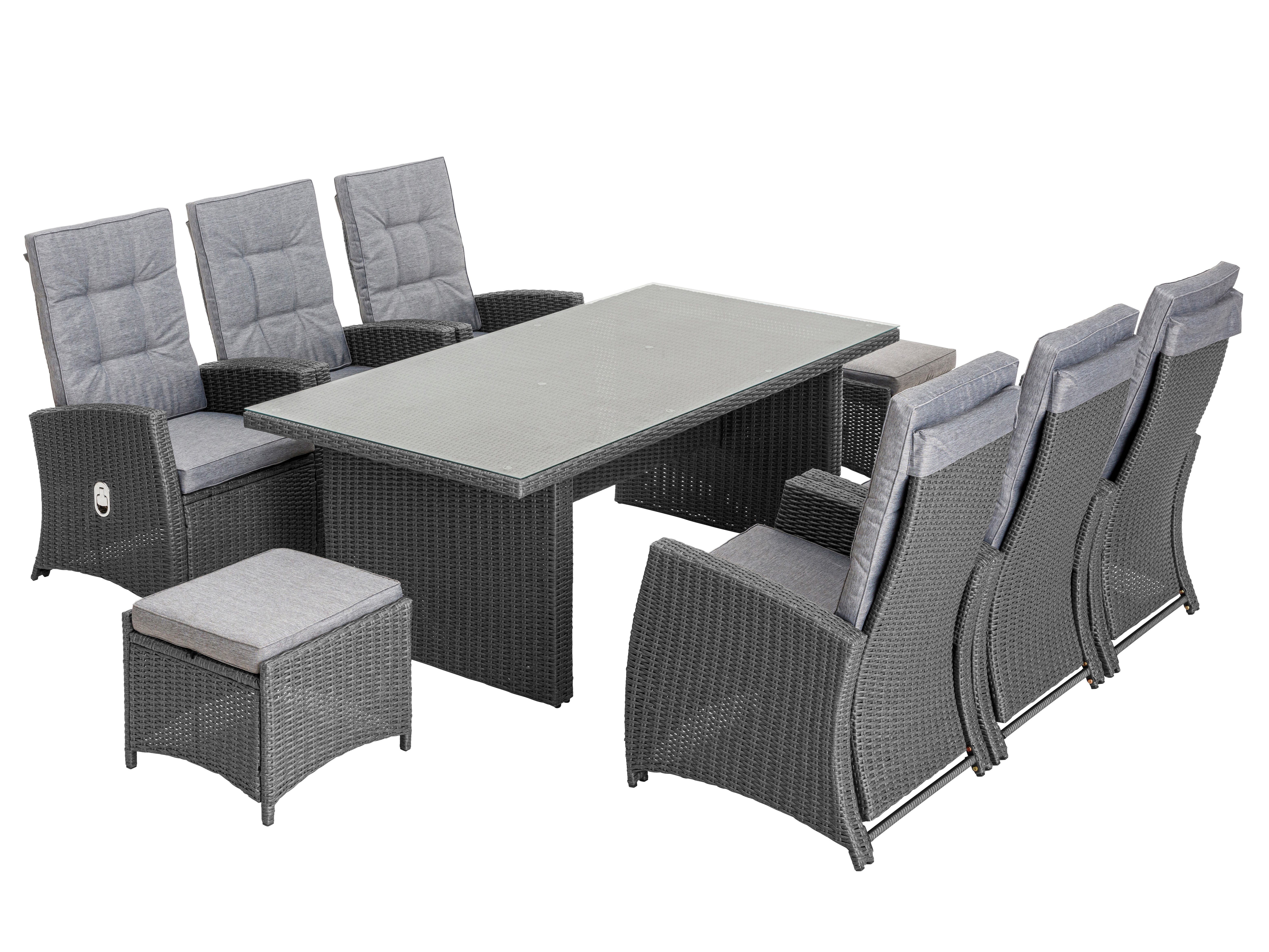 KONIFERA Garten-Essgruppe »New Paris«, (Set, 23-tlg., 6 Sessel, Rückenlehne günstig online kaufen