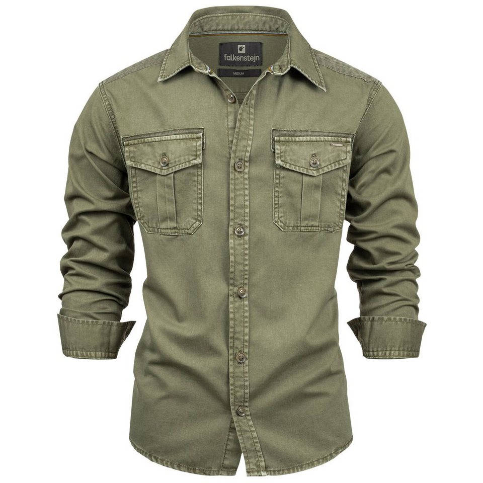 FALKENSTEJN Langarmhemd Herrenhemd - Modell Riccaldo - 100% Baumwolle – Vintage 3 Farben FALKENSTEJN Langarmhemd Herrenhemd - Modell Riccaldo - 100% Baumwolle – Vintage 3 Farben