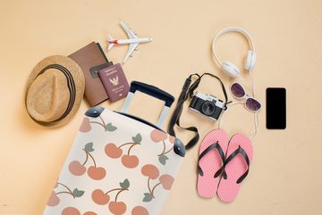 MuchoWow Handgepäckkoffer Obst - Pastell - Muster, 4 Rollen, Reisetasche mit rollen, Handgepäck für Ferien, Trolley, Reisekoffer
