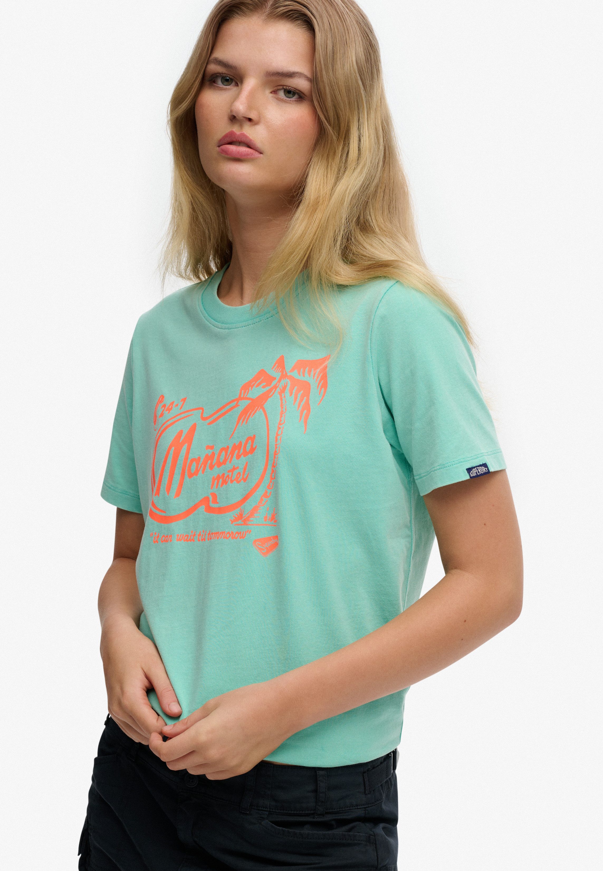 Superdry Print-Shirt ROADSIDE TRADE RELAXED TEE aus Baumwolle in Single Jersey, Relaxed Fit, Kurzarm