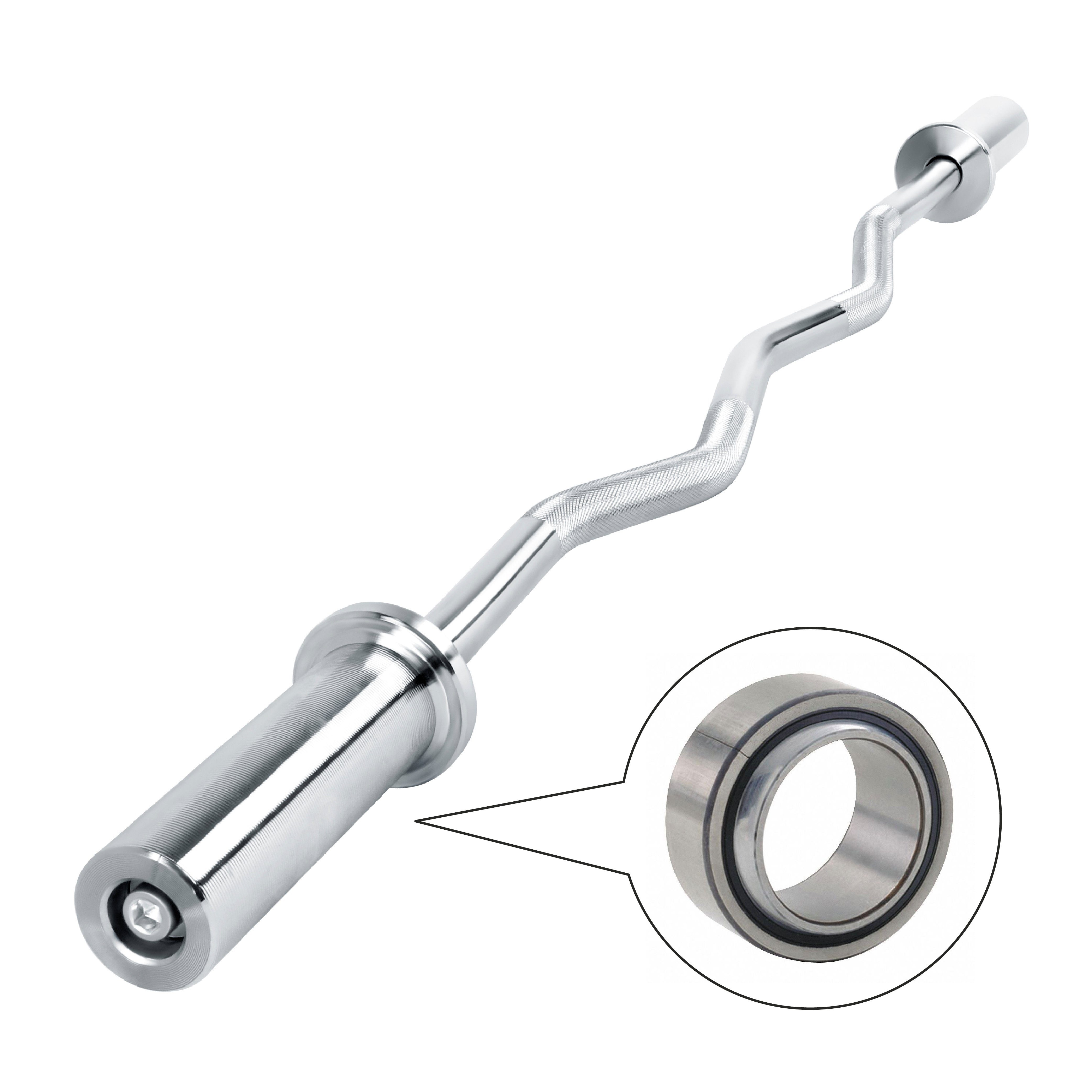 wuuhoo Curlstange Curl Stange Diego 50mm Stahl verchromt bis 60kg, Stahl, 120 cm, 50 mm SZ Hantelstange mit 120cm