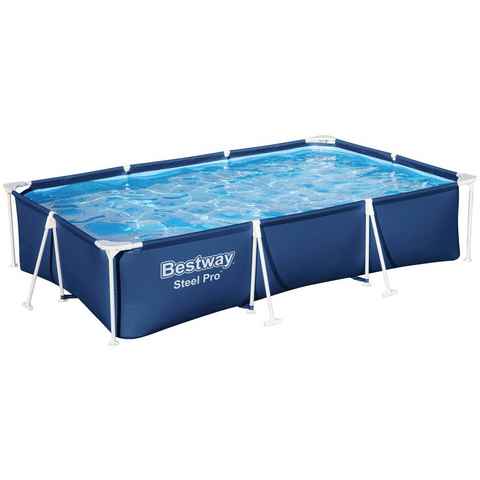 Bestway Framepool Steel Pro™, Frame Pool ohne Pumpe 300x201x66 cm, dunkelblau