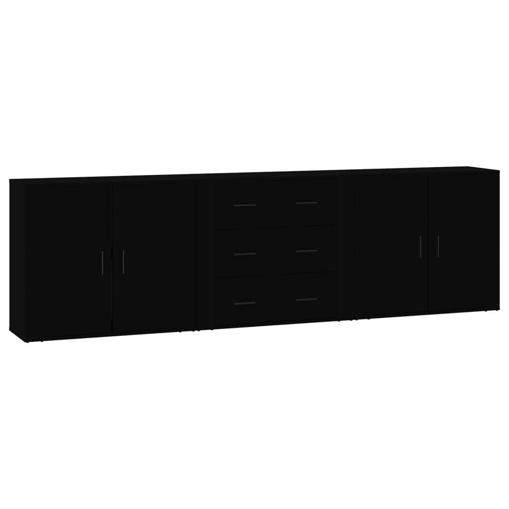 vidaXL Sideboard Sideboards 3 Stk. Schwarz günstig online kaufen