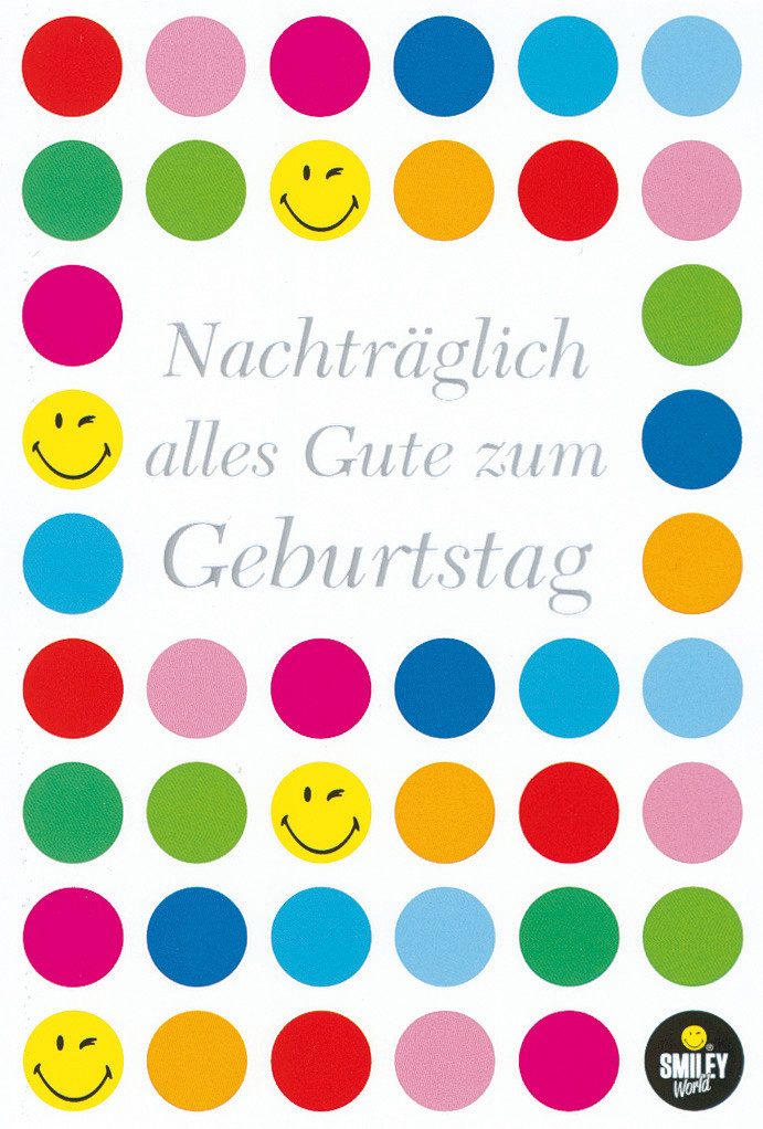 BSB Grußkarten Geburtstag nachträglich Smiley Glückwunschkarte im