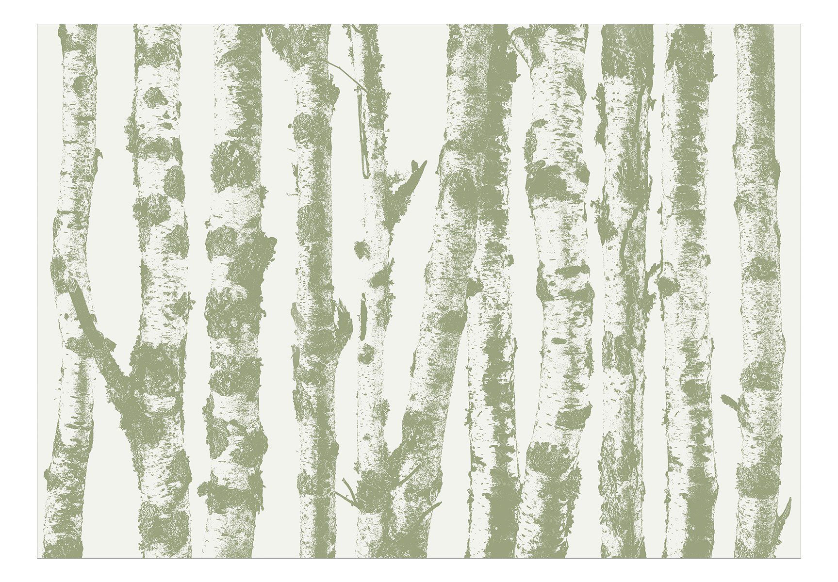Variant Third Birches 0.98x0.7 m, KUNSTLOFT matt, lichtbeständige Vliestapete - Design Tapete halb-matt, Stately