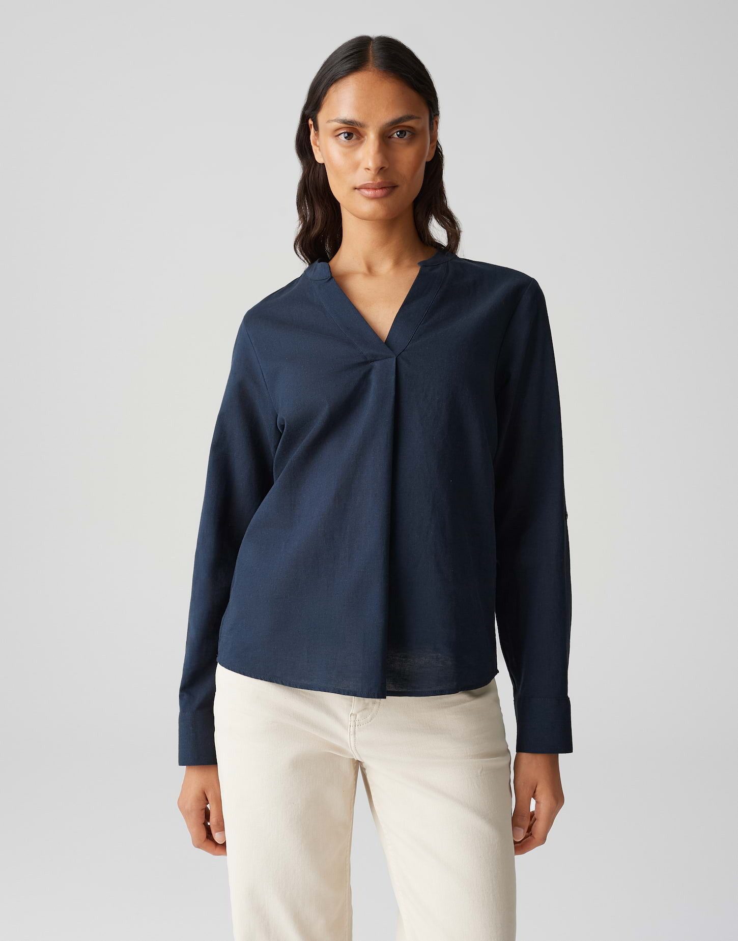 OPUS Langarmbluse FELENA Regular aus Leinen Mix günstig online kaufen